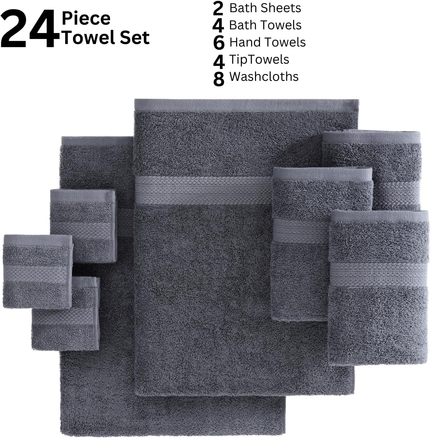 24-Piece Bath Towel Set for Luxurious Living
