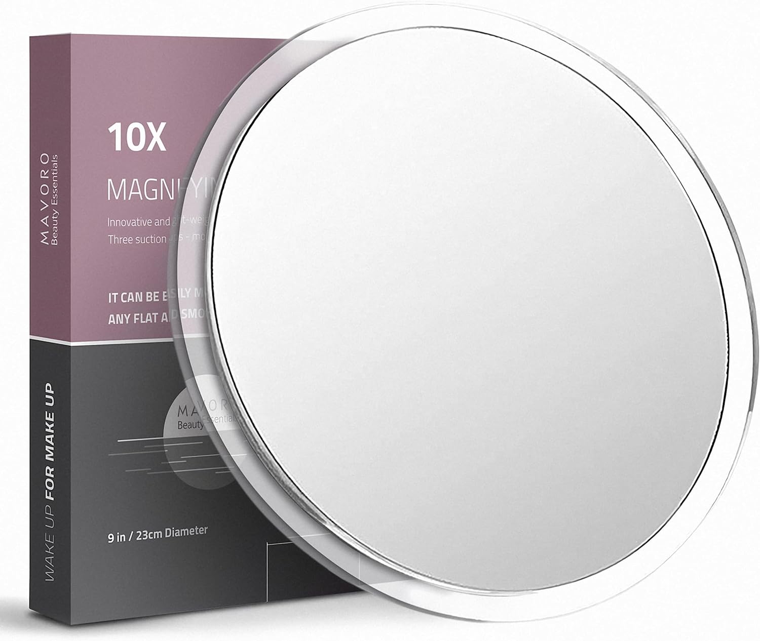 Mavoro 9-Inch Magnifying Mirror with 3 Suction Cups