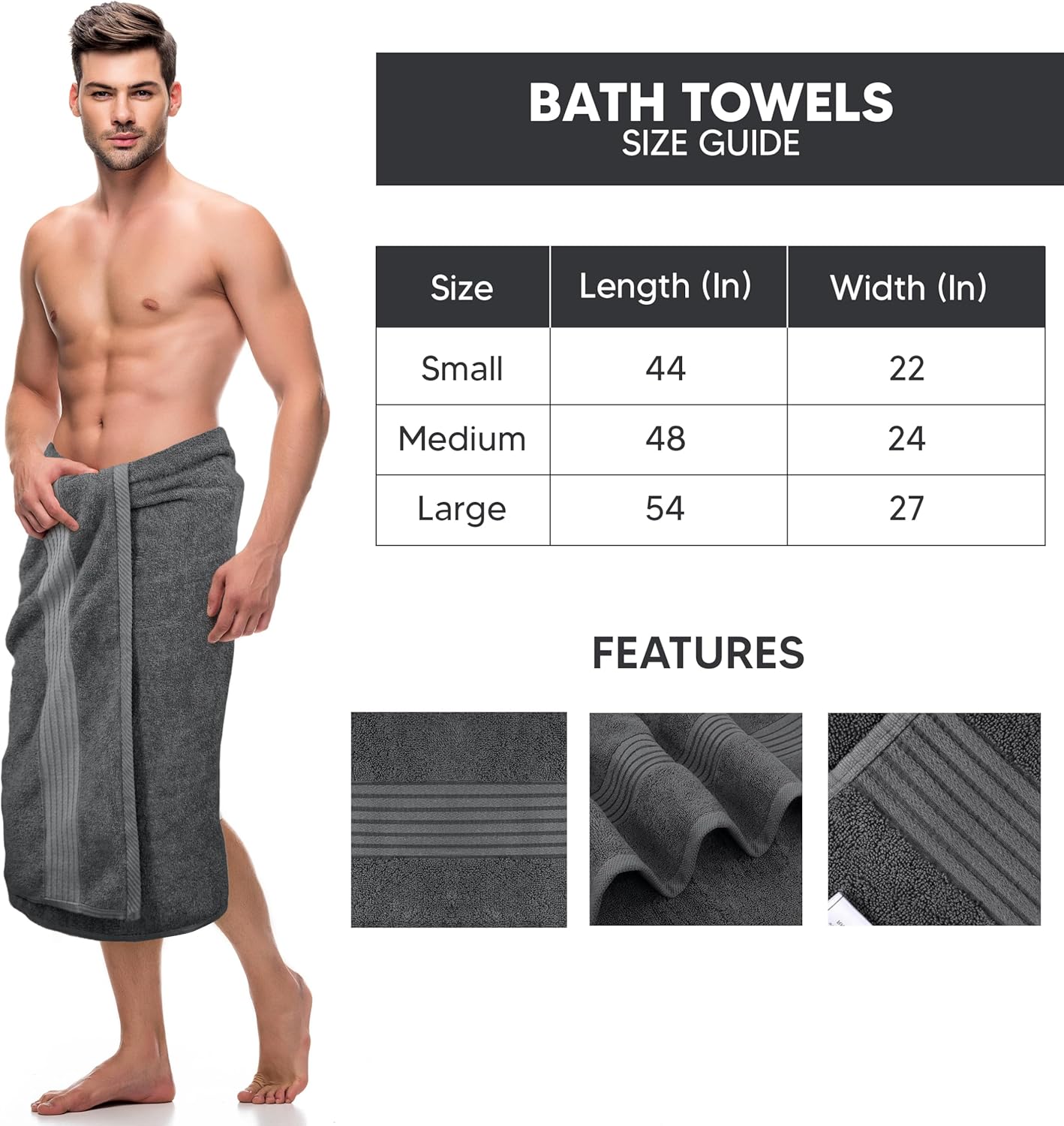 Utopia 4-Pack Bath Towels Set - Soft Dry and Functional