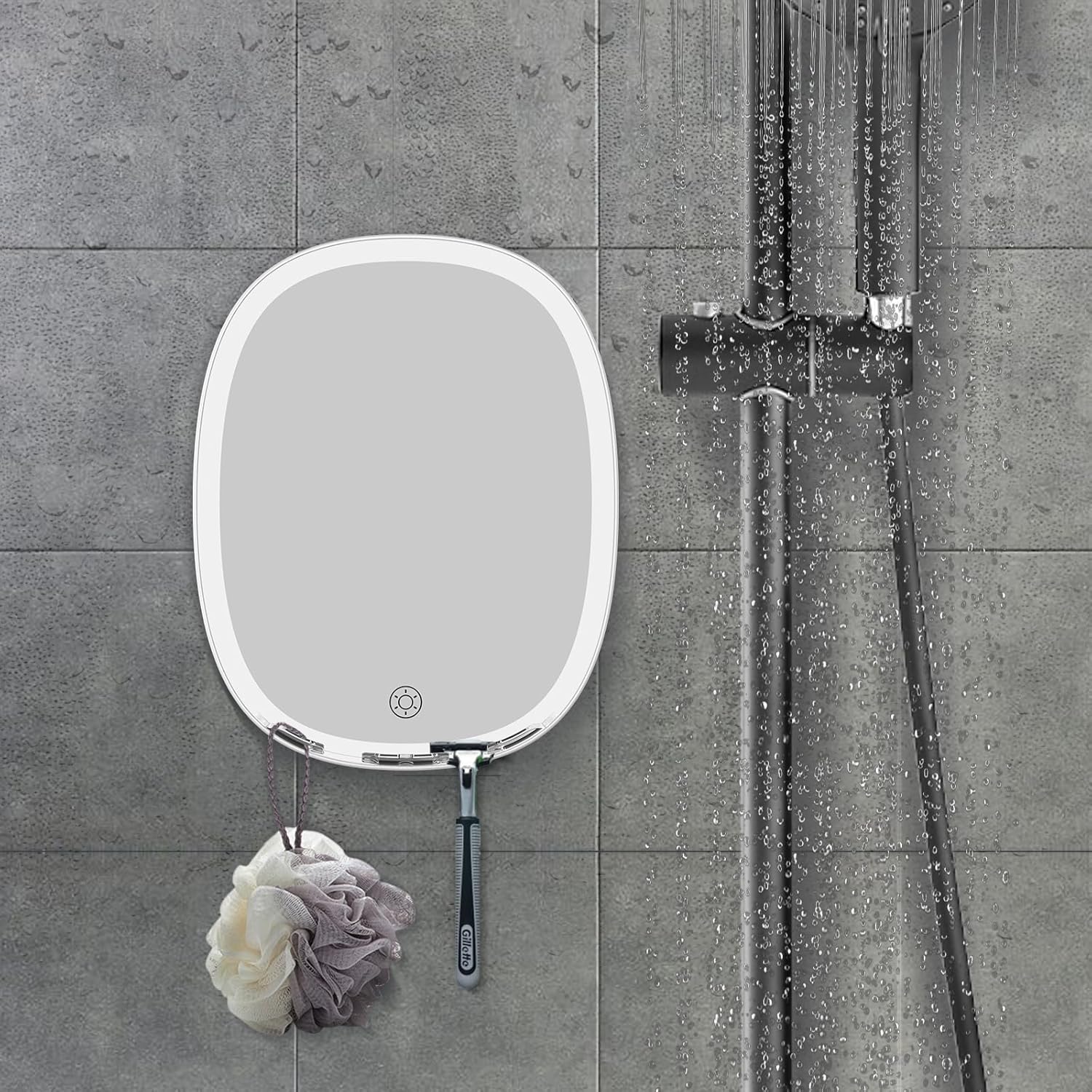 Fogless Wipe-Free LED Shower Mirror for Shaving