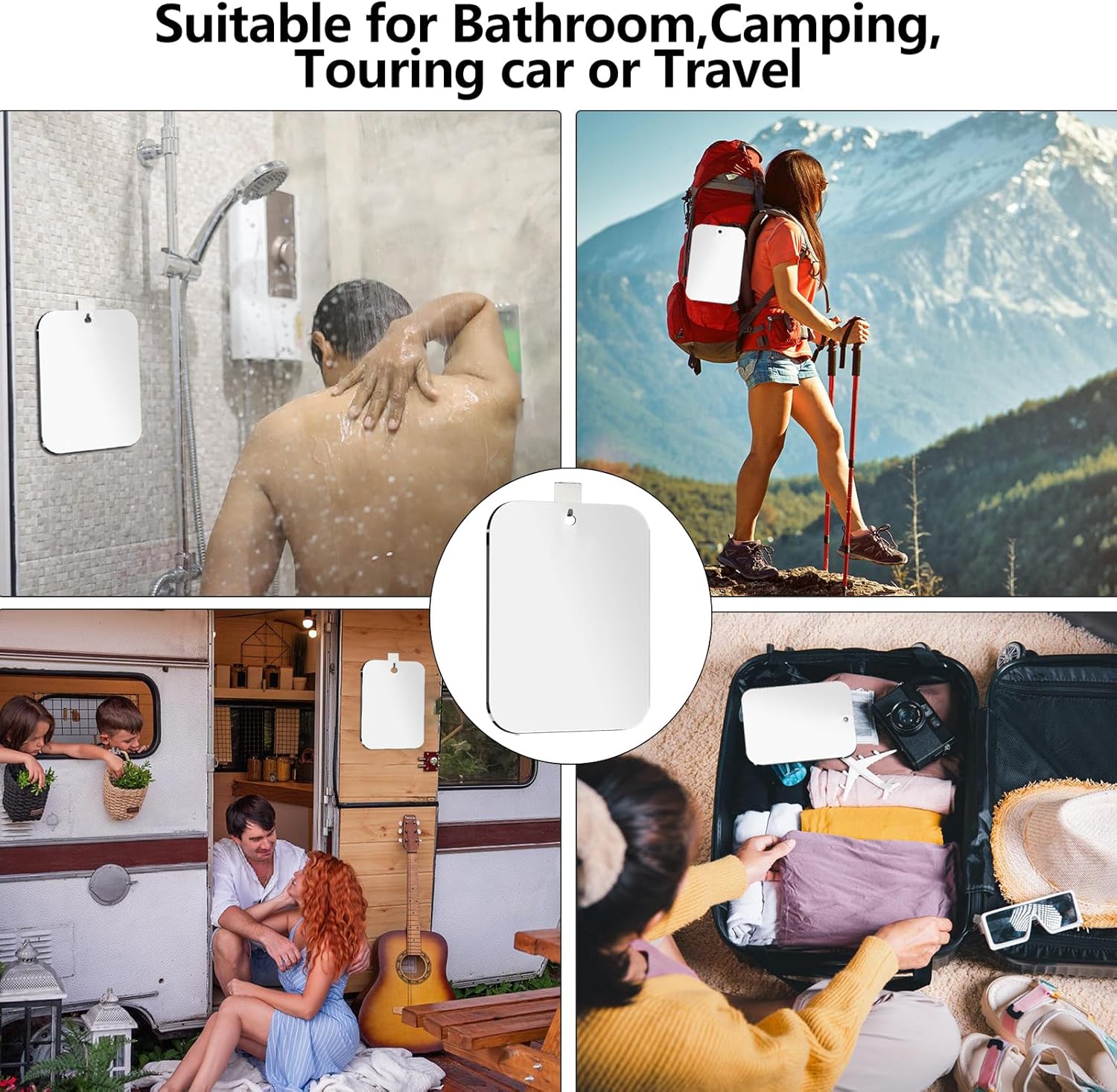 Premium Shatterproof Shower Mirror for Shaving Makeup