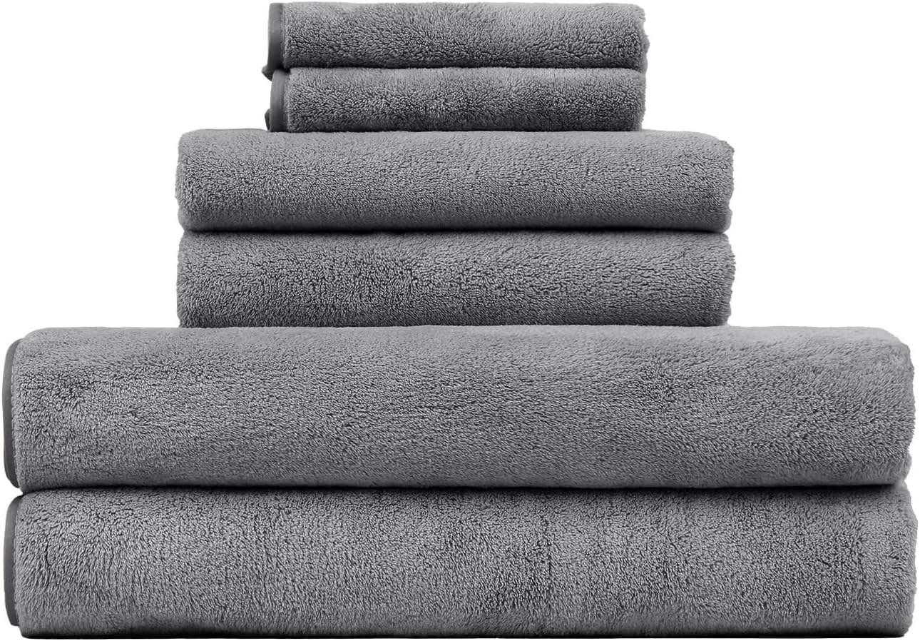 JML 6-Piece Bath Towel Set with Microfiber