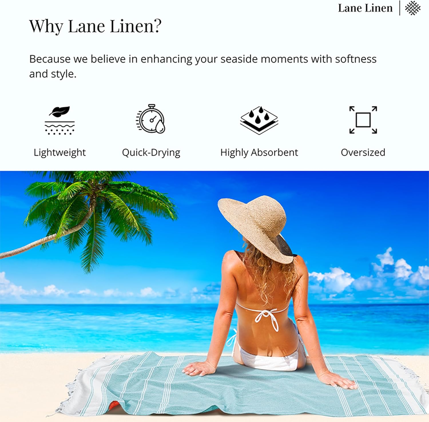 Stylish OversizedHunter Green Beach Towels