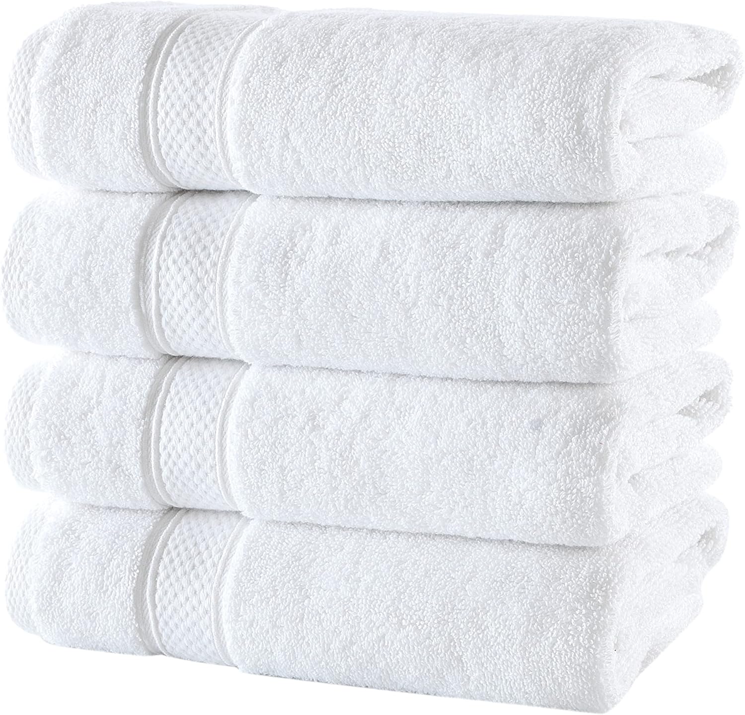 NOVA Luxury Linen - 4x Hand Towels Pure White Hotel Quality