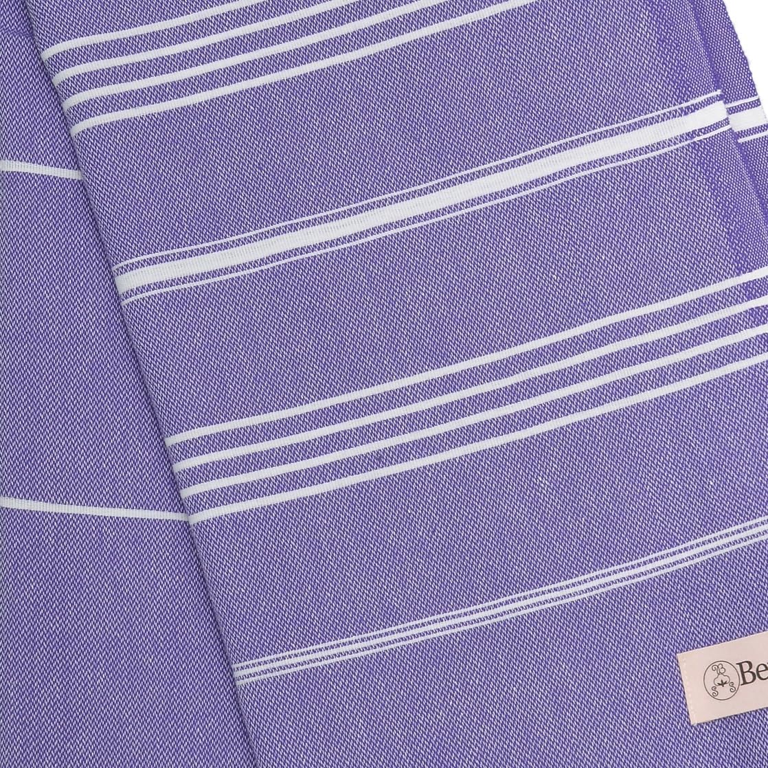 Bersuse Premium Turkish Beach Towel Set of 3 Dark Purple 37x70 Inches