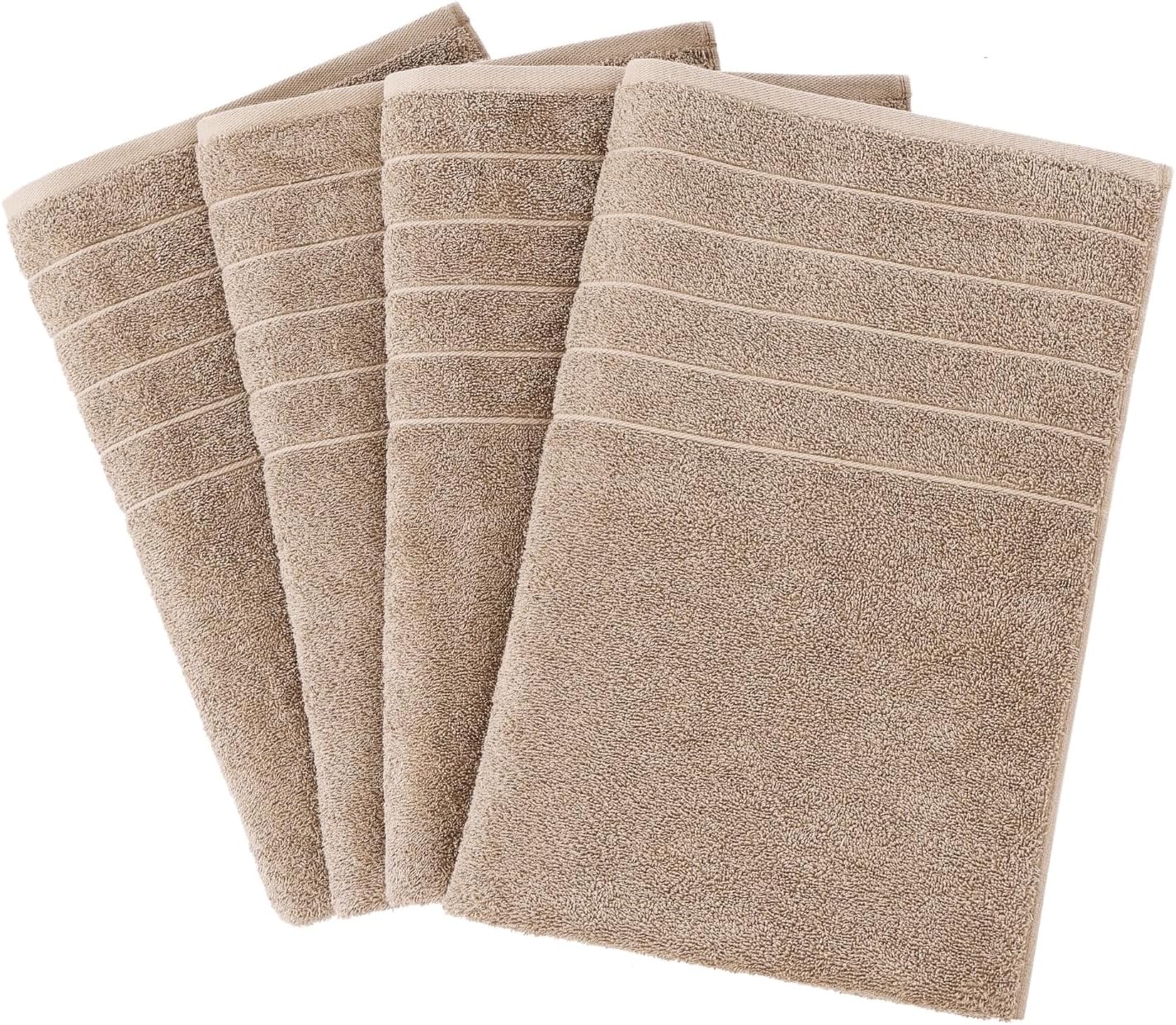 Casa Platino 4-Piece Bathroom Towel Set 30x60 Cotton Tawny Brown