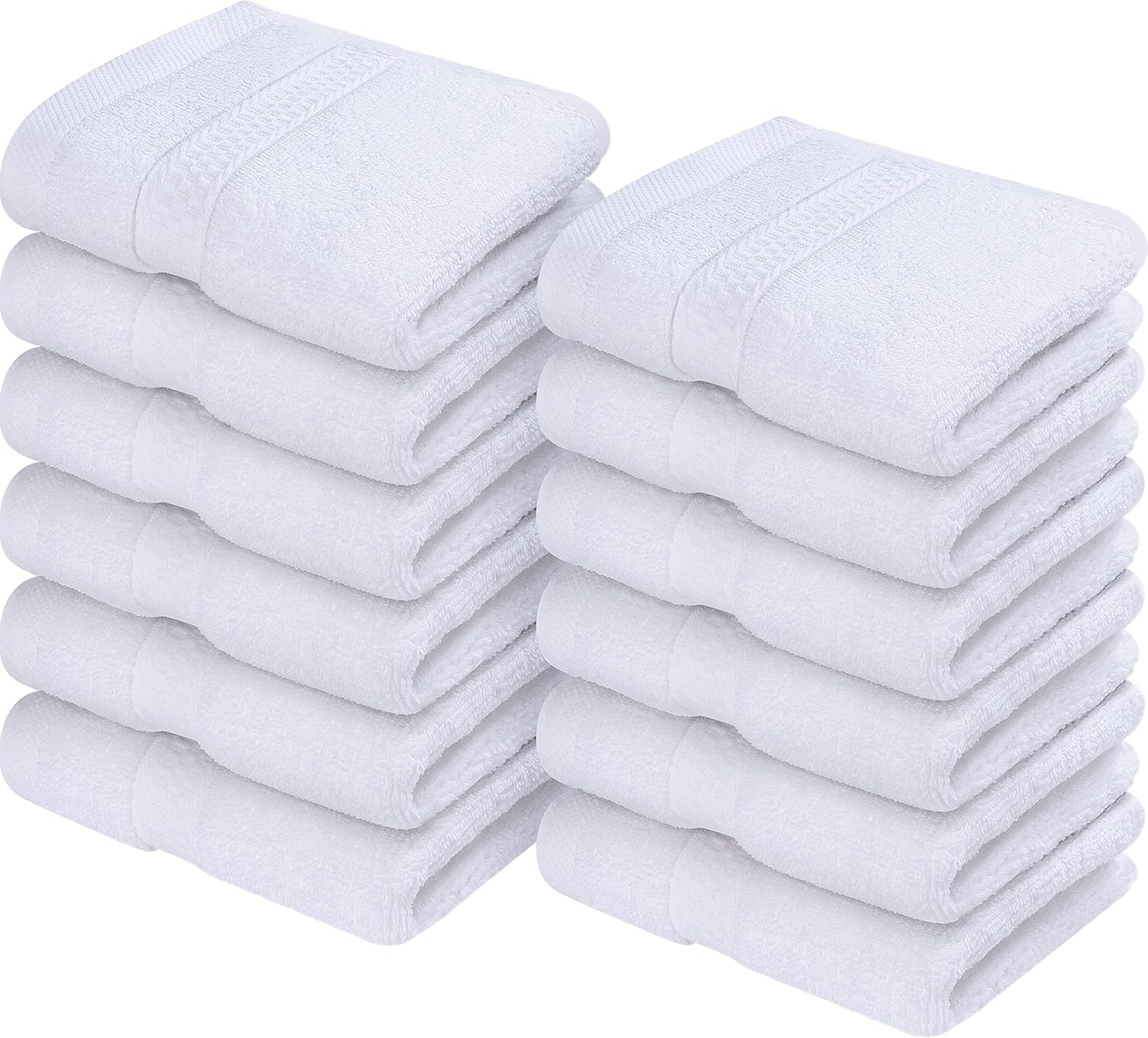 12-Piece Premium Washcloth Set 100 Cotton