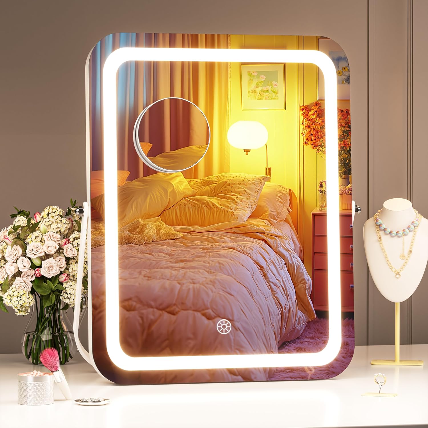 Versatile Vanity Mirror with Smart Lighting Magnifying Glass