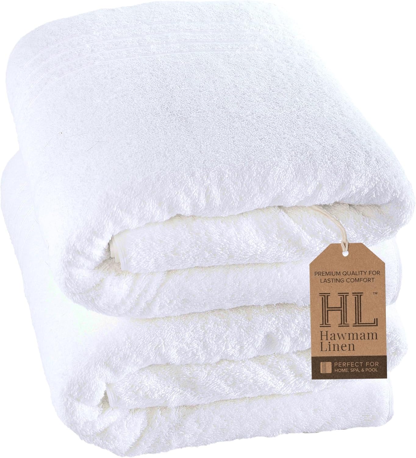 Hawmam Linen Bath Towels Jumbo 2-Pack