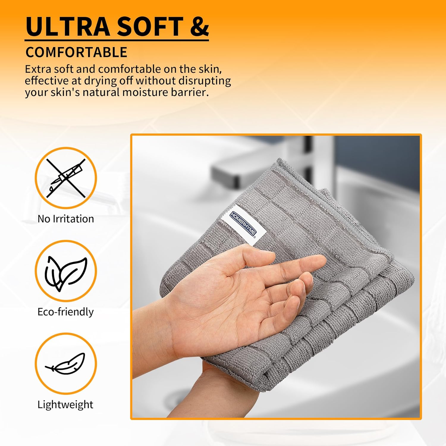 HOMERHYME Hand Towels 12-Pack Quick-DryLint-FreeBath Kitchen Essentials