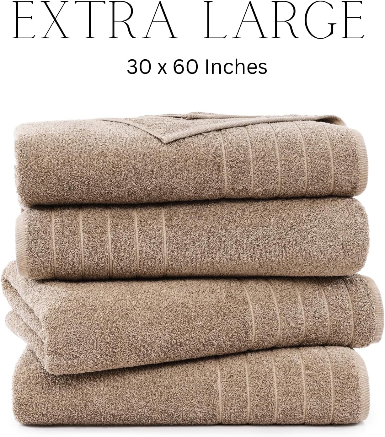 Casa Platino 4-Piece Bathroom Towel Set 30x60 Cotton Tawny Brown