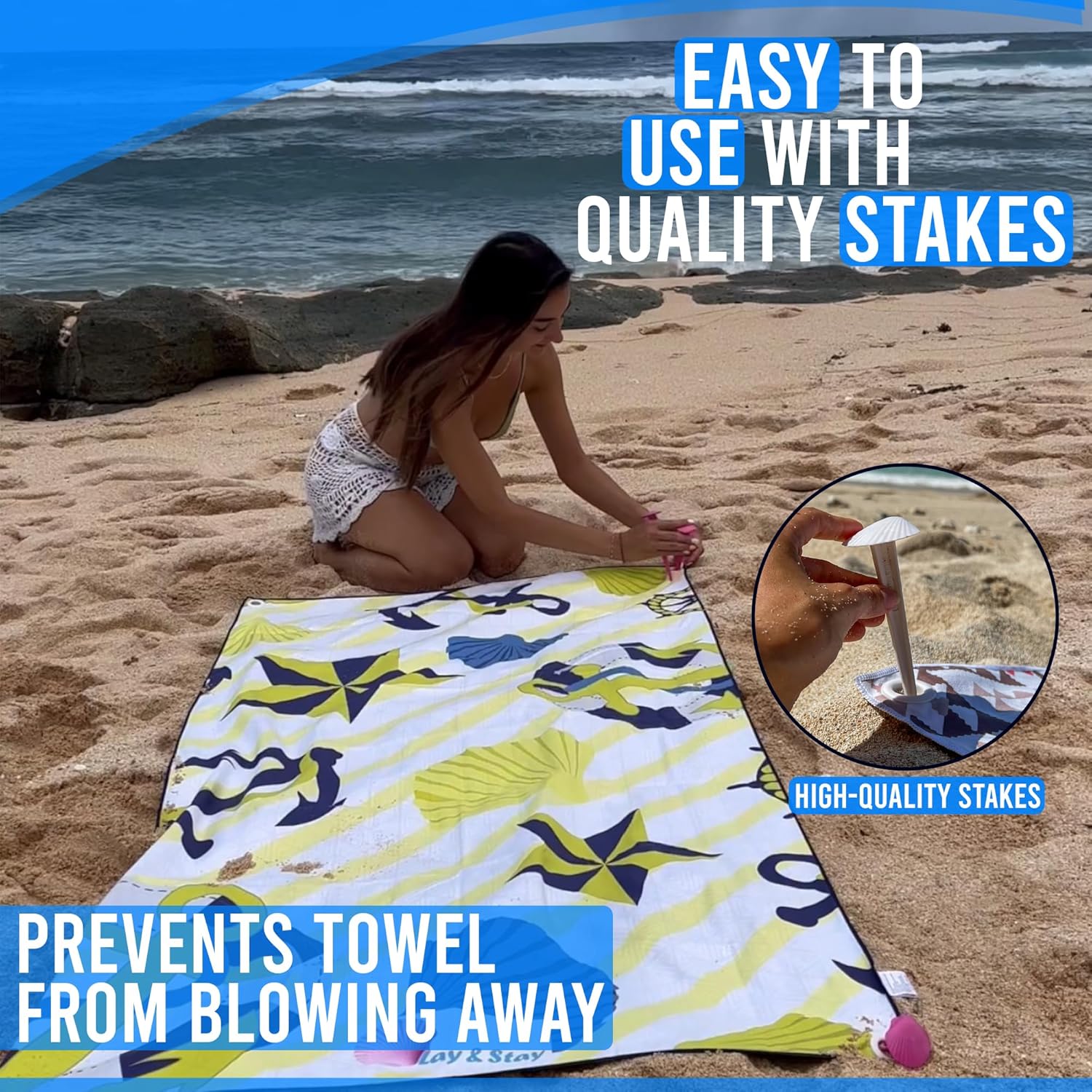 Lay Stay Sand Free Beach Blanket