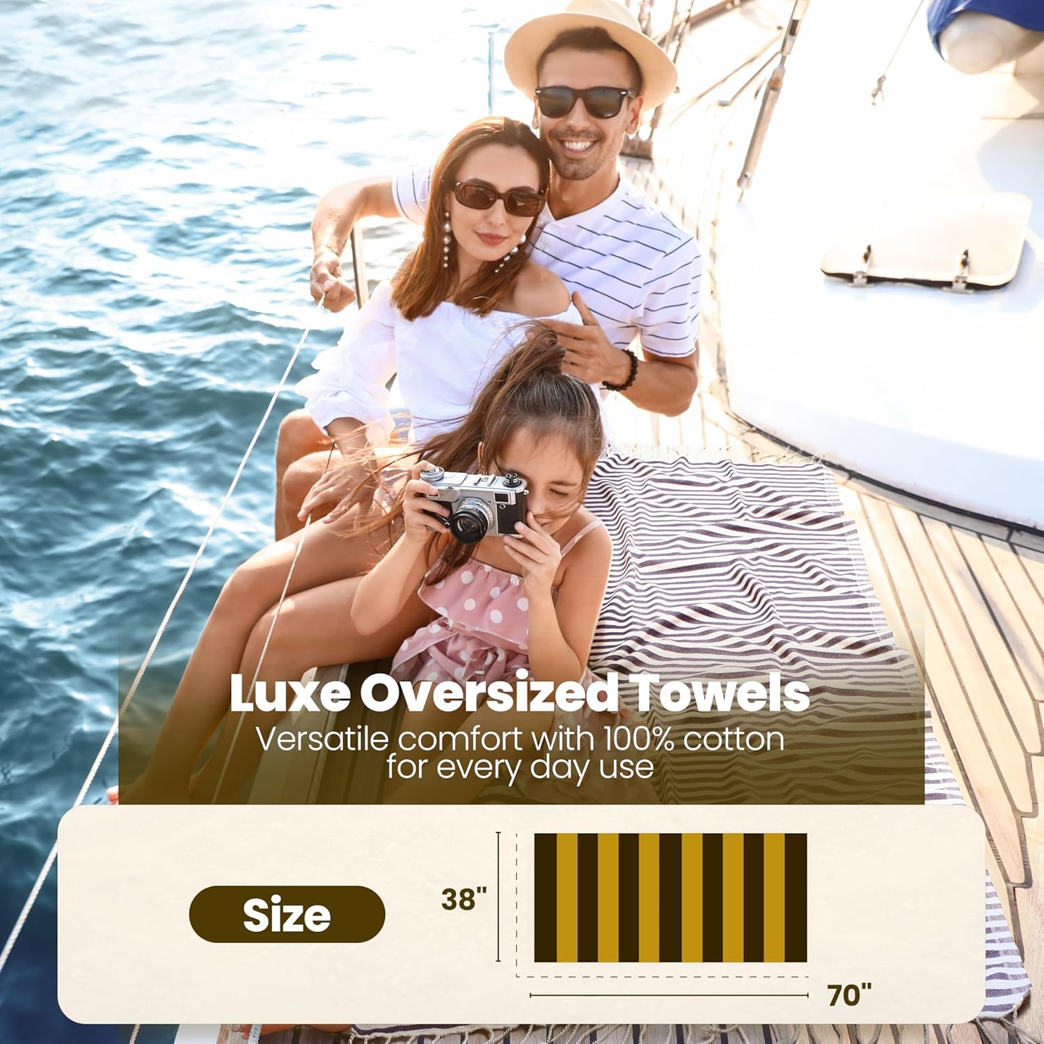 5-Piece Set of Lightweight Turkish Beach Towels