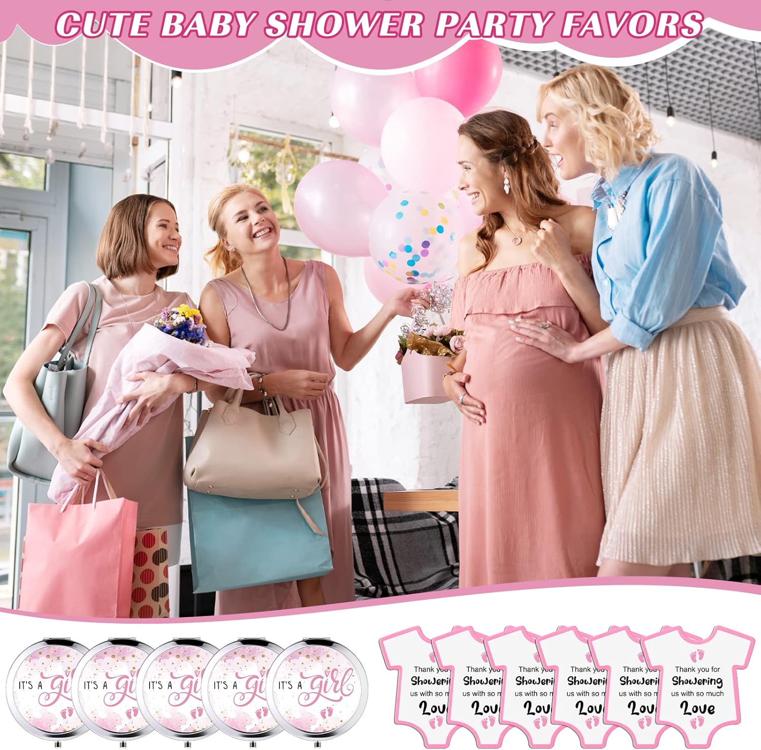 Wesiti Baby Shower Compact Mirror Favors