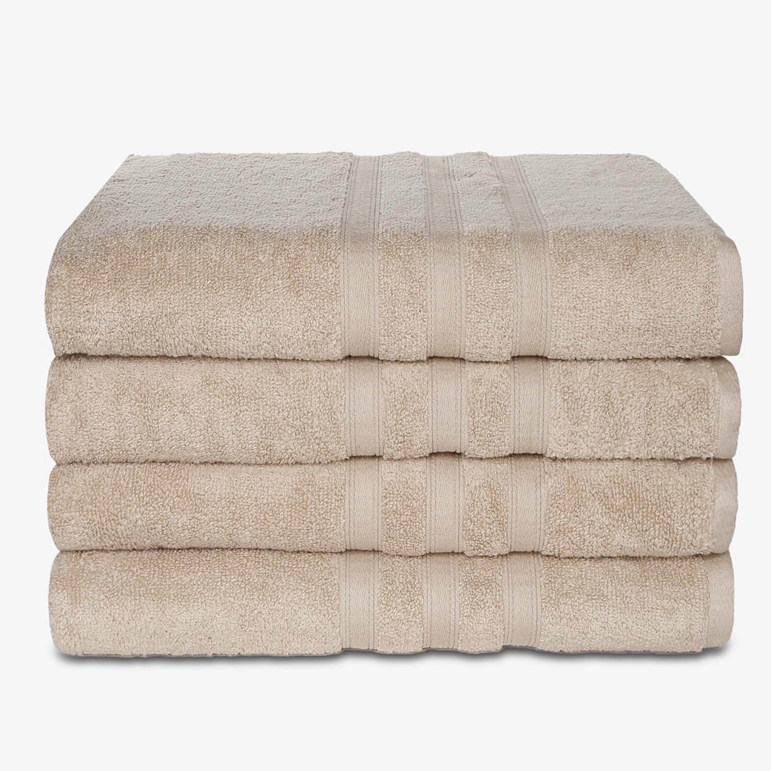 4-Piece Linen Beige Bath Sheet Set
