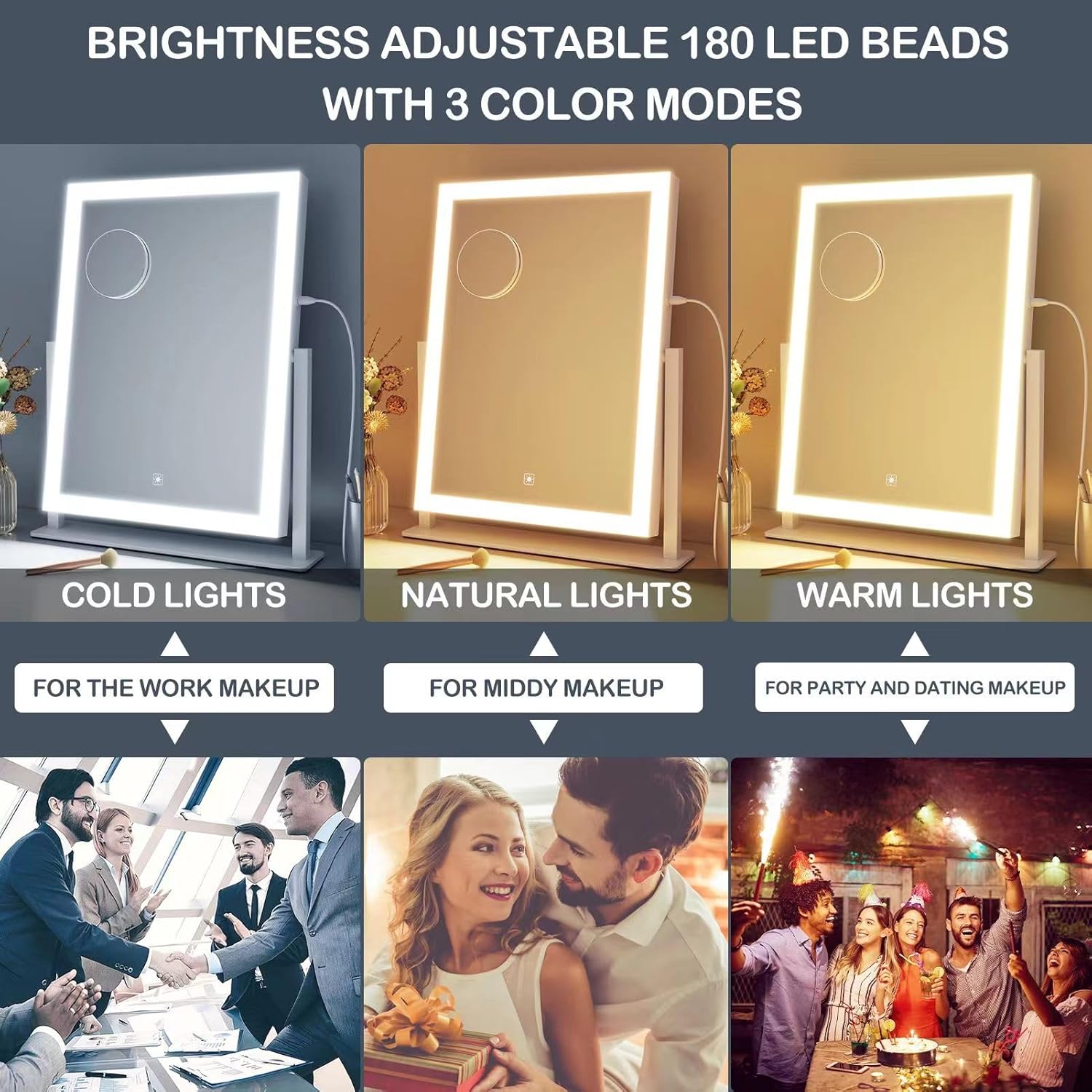 Gvnkvn 152 Smart Vanity Mirror with Touch Control and 10X Magnification