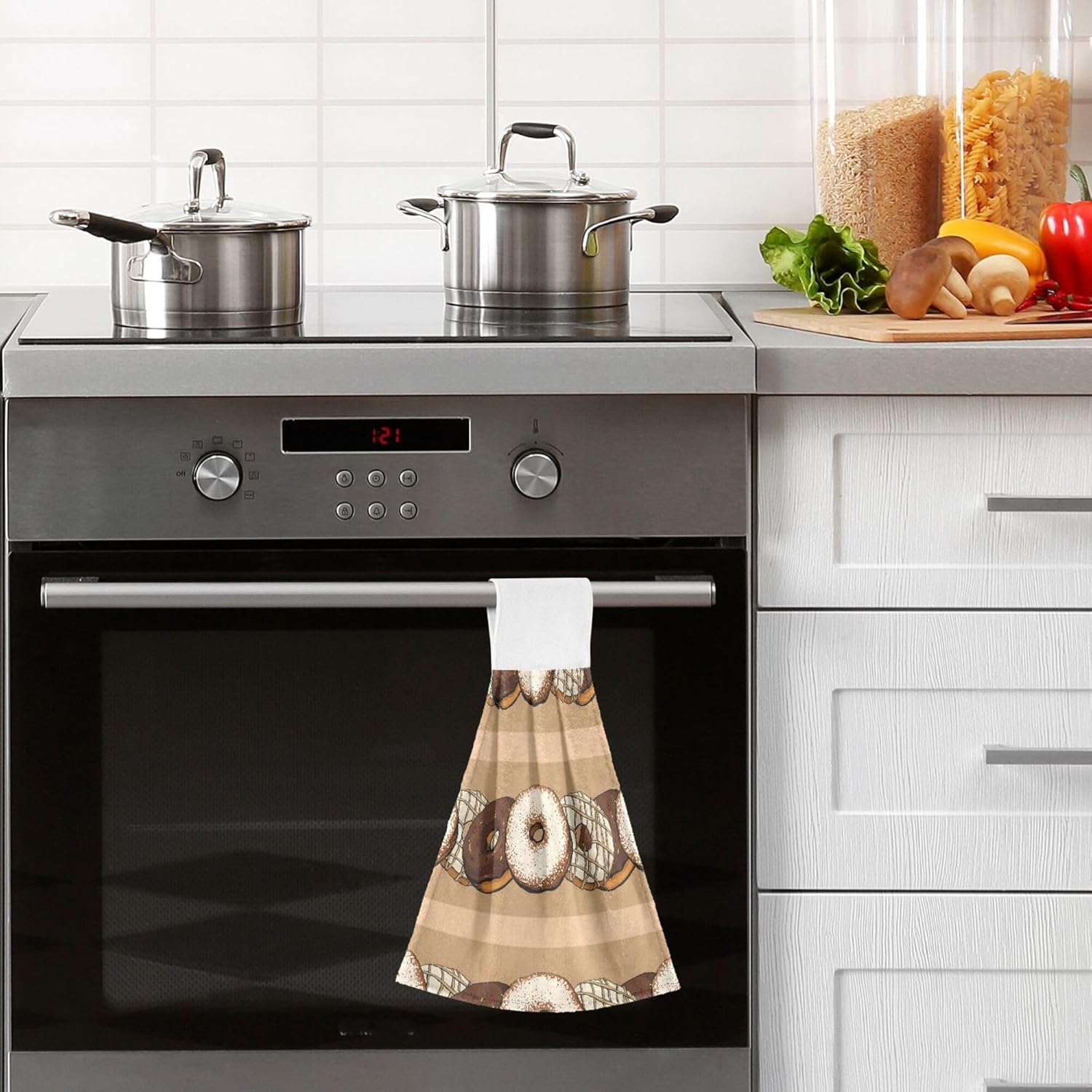 Seamless with Donut Kitchen Hanging Hand Towels