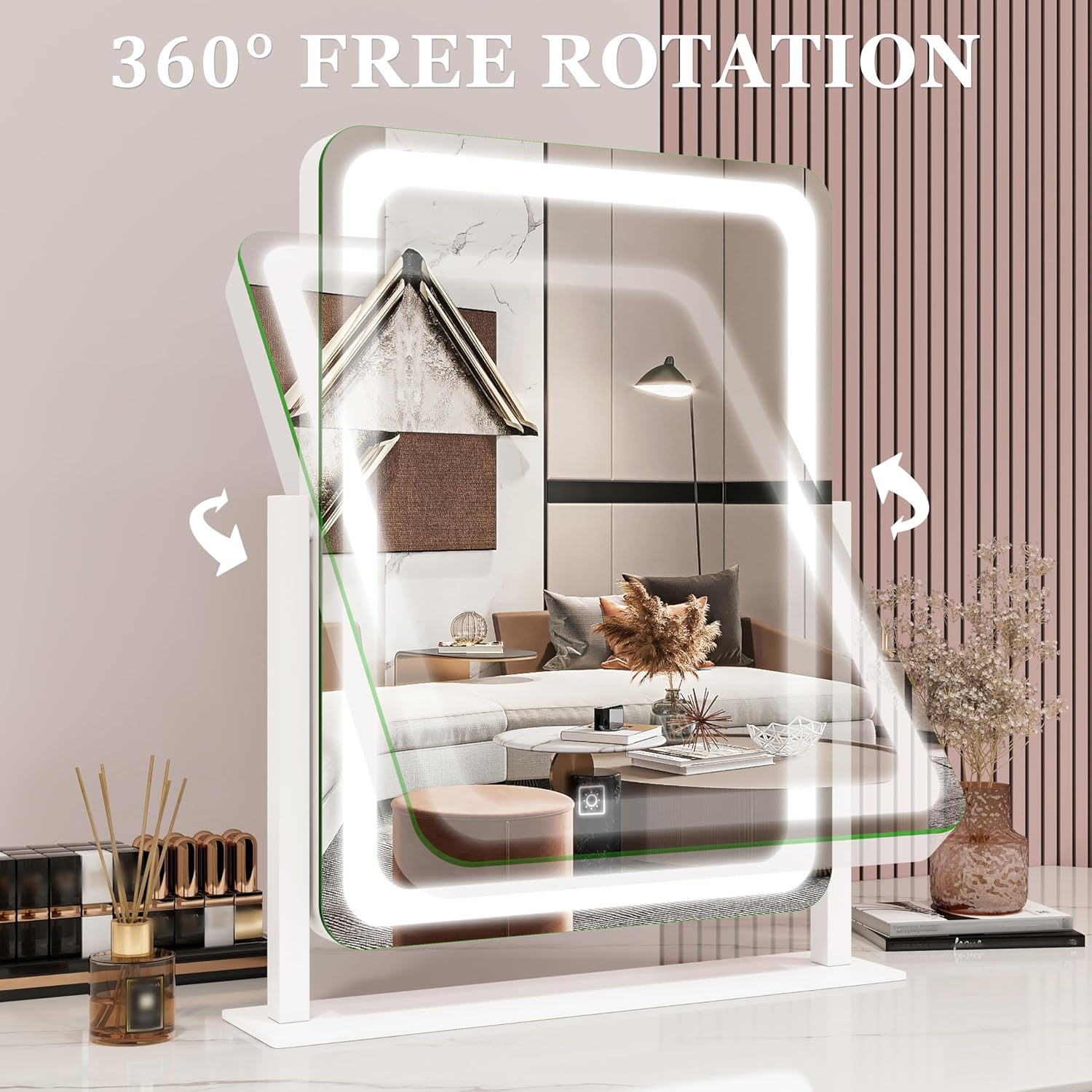 Stylish Vanity Mirror with Lights for Makeup Skincare