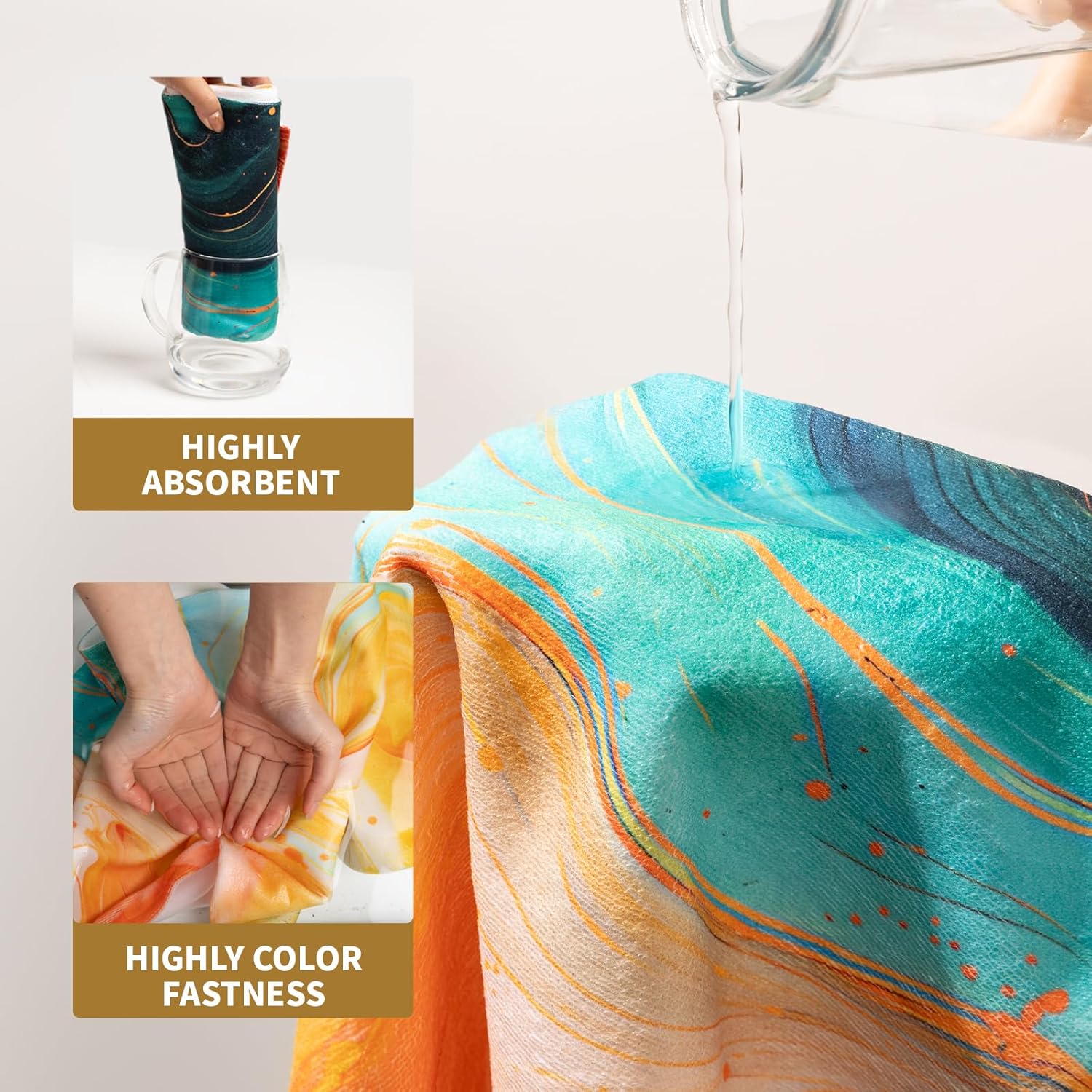 Giwawa Marble Hand Towels Set of 2