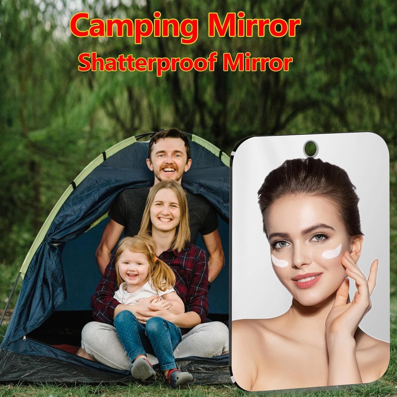 QueGau Unbreakable Showers Mirrors Portable 108x78 in
