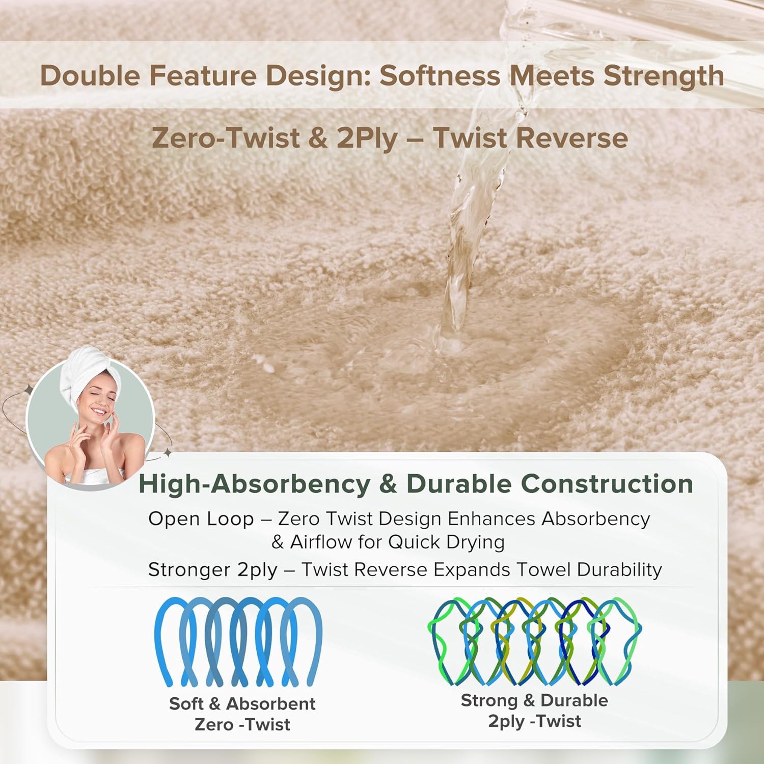 Comfort Spaces Luxury Bath Towel Set for the Home