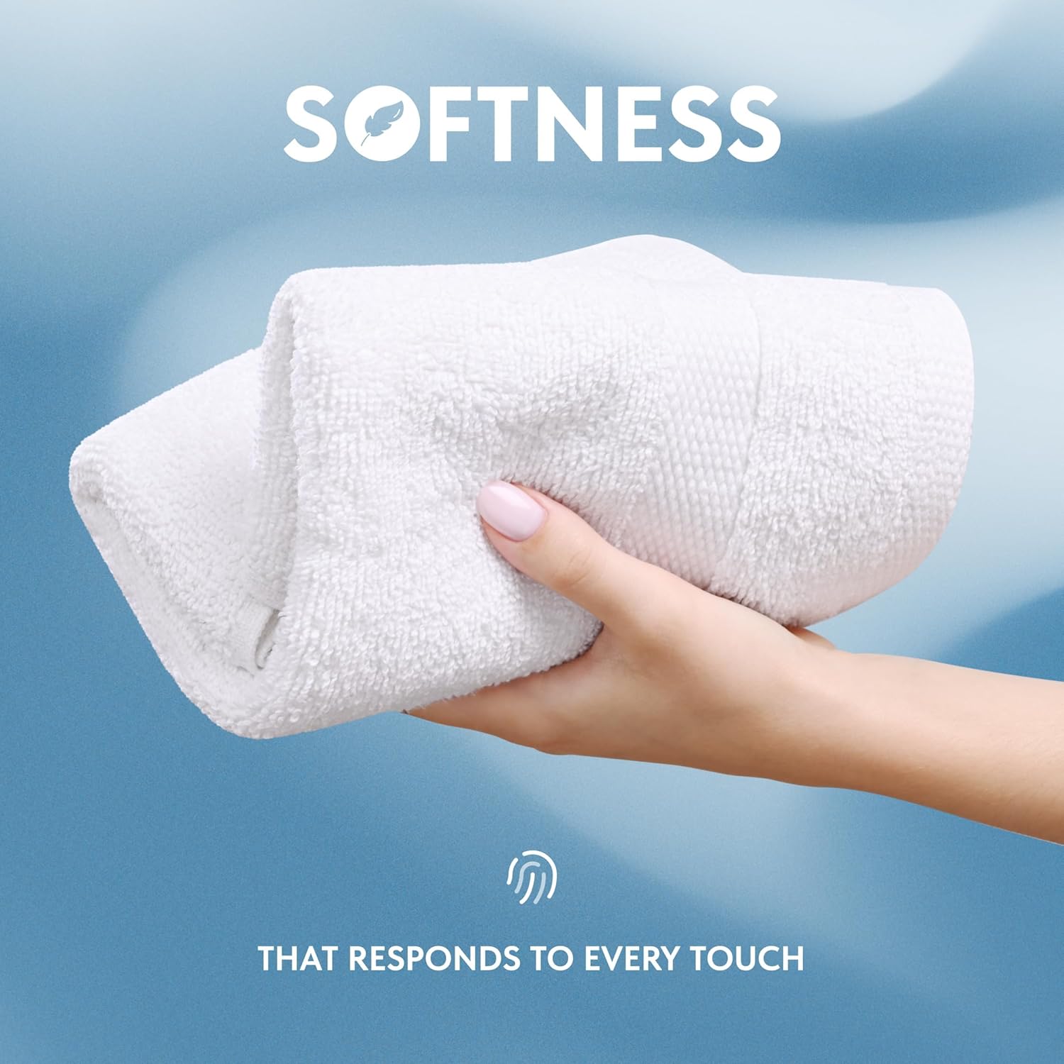 Luxury Cotton Washcloths Soft Durable White