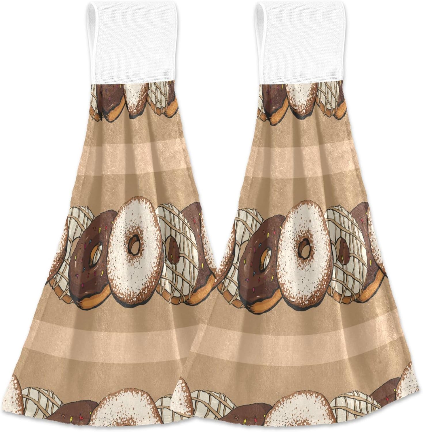 Seamless with Donut Kitchen Hanging Hand Towels