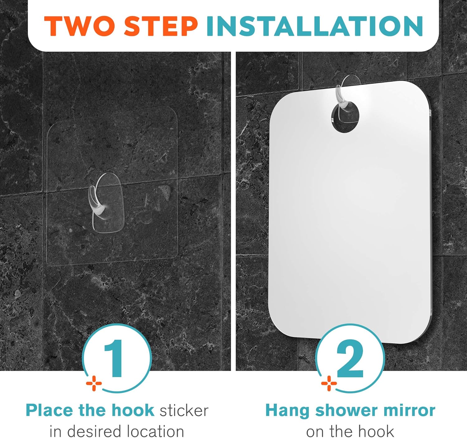HoneyBull Shower Mirror - Effortless Shaving Storage