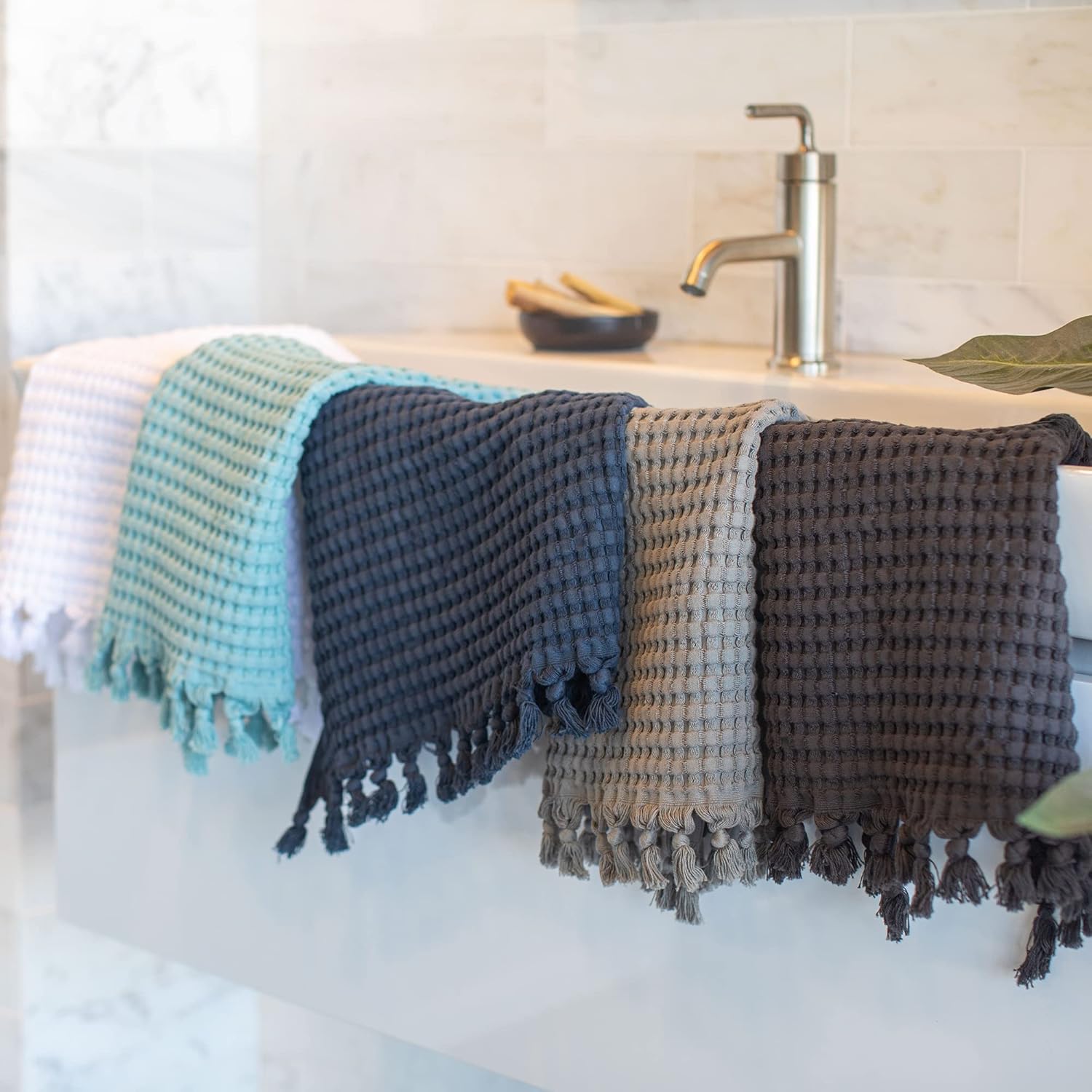 GILDEN TREE Modern Stone Waffle Towels 20x35 2 Pack