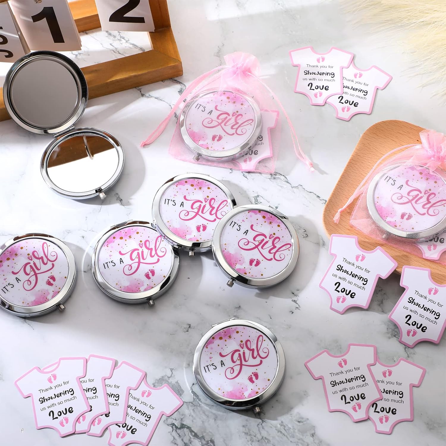 Wesiti Baby Shower Compact Mirror Favors