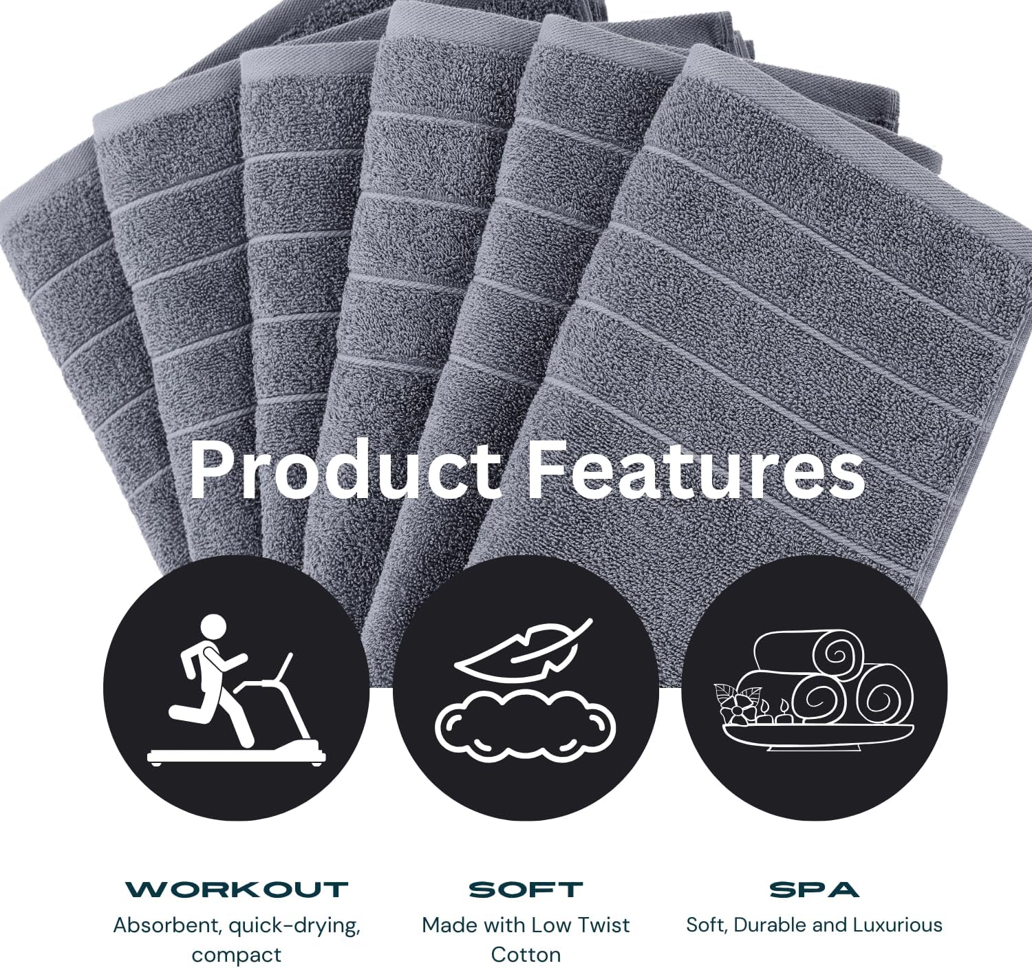Luxurious Evolution 6-Pack Medium Cotton Towels