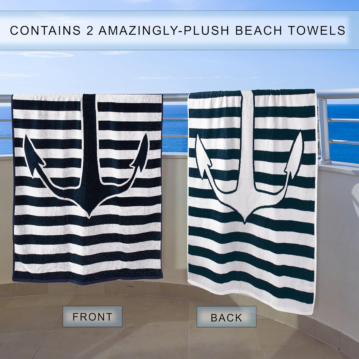 Luxury Beach Towels from Superior 34 x 64 Set of 2