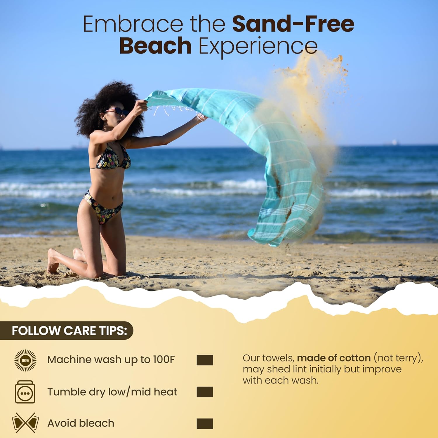 5-Piece Set of Lightweight Turkish Beach Towels