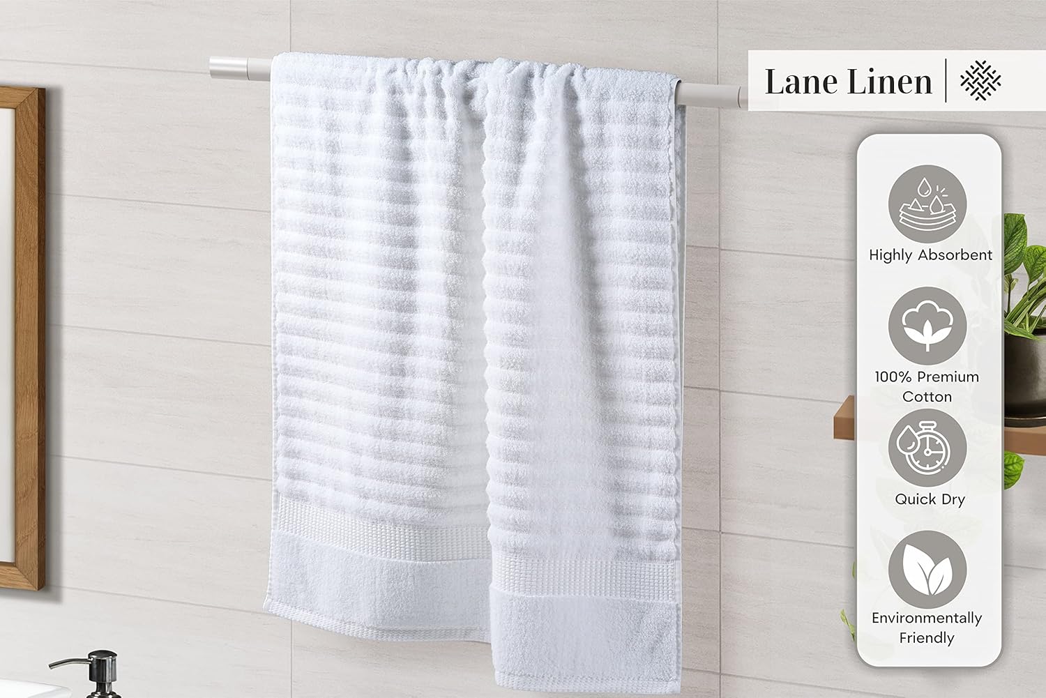 Luxury 100 Cotton Bath Towels Set - Soft Absorbent Eco-Friendly
