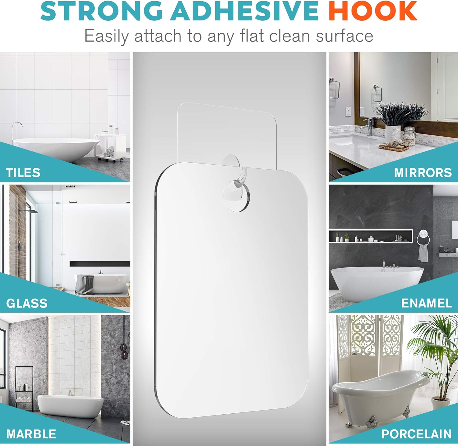HoneyBull Shower Mirror - Effortless Shaving Storage