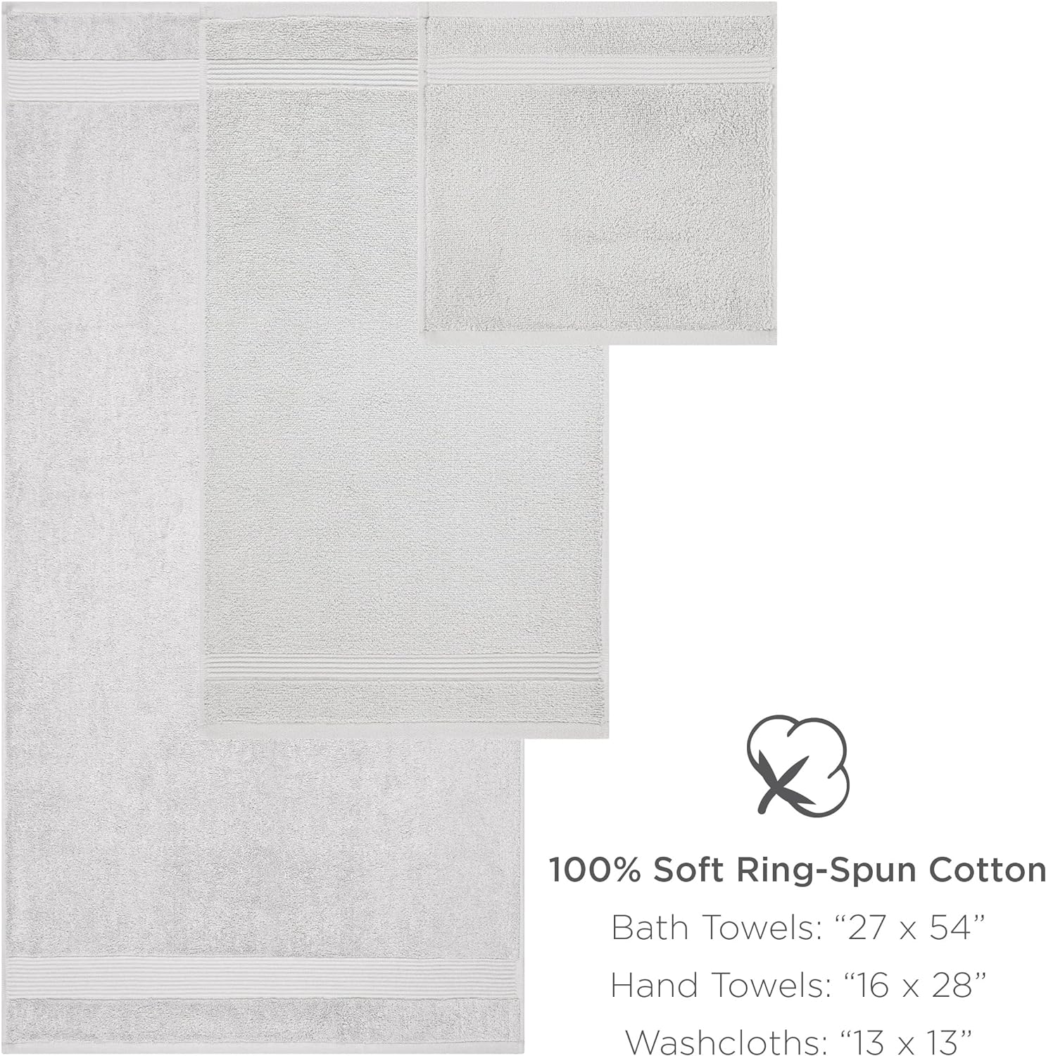 Luxury 12-Pack Cotton Washcloths