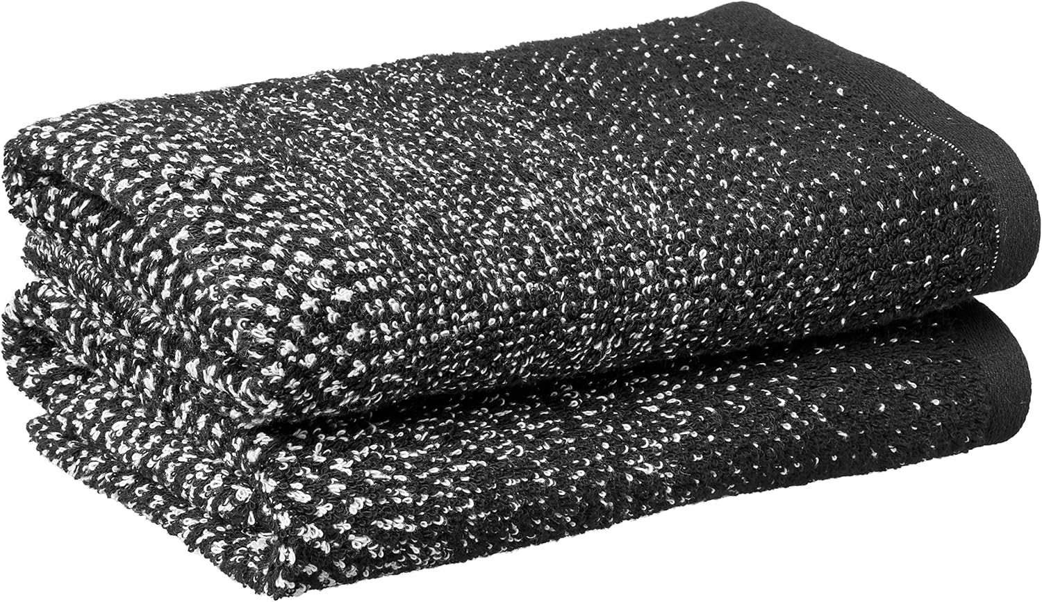 Violet Linen 2x Hand Towels Soft Terry Cotton 20x30 Black Luxury Bath Quality