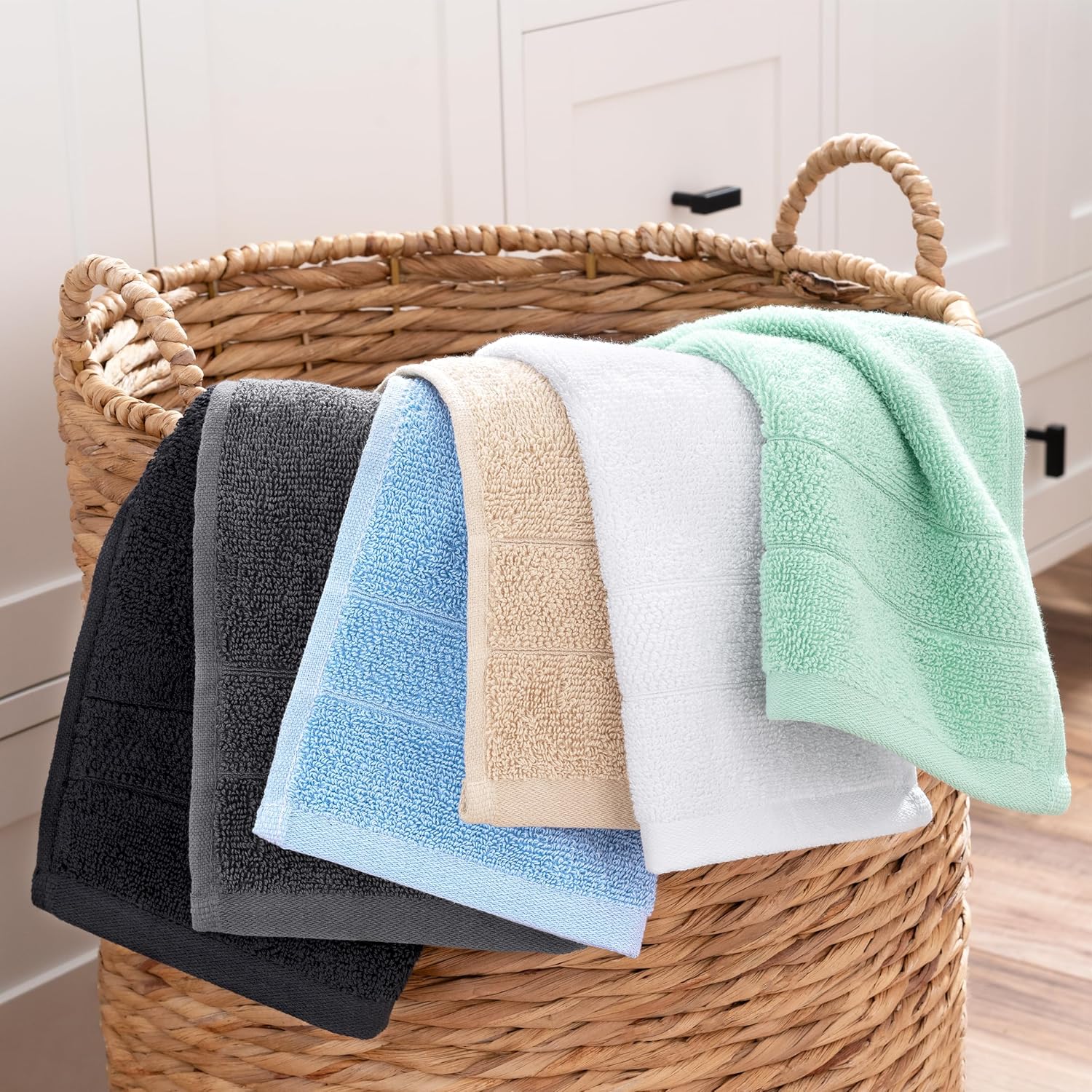 Premium Ring Spun Cotton Washcloths - Dark Grey