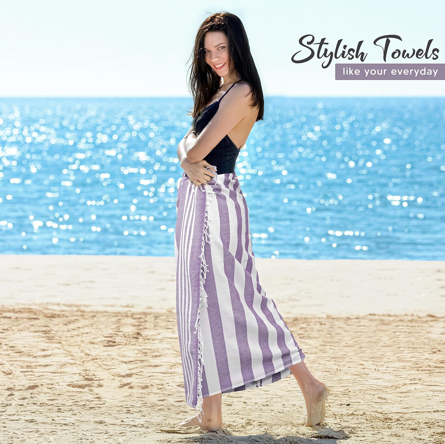Utopia Towels - 4 Pack Turkish Beach Towels 40 x 72 inches