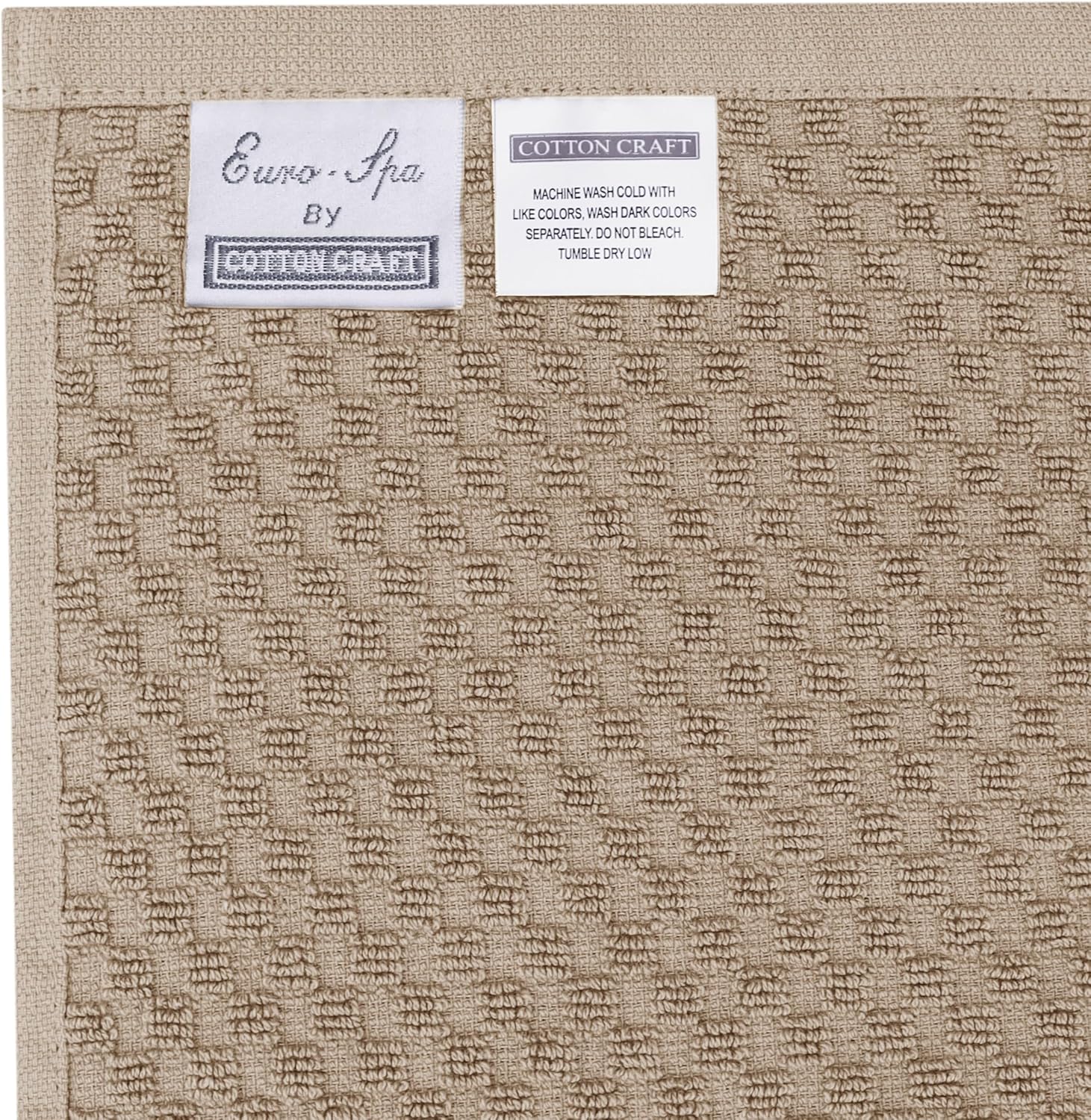 Luxury Euro Spa Bath Towels Set - 2 x 35x70 Waffle Weave Cotton Towels