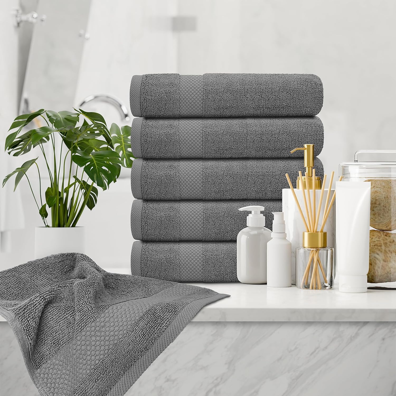 White Classic Luxury Hand Towels - 16x30-inch Set of 6