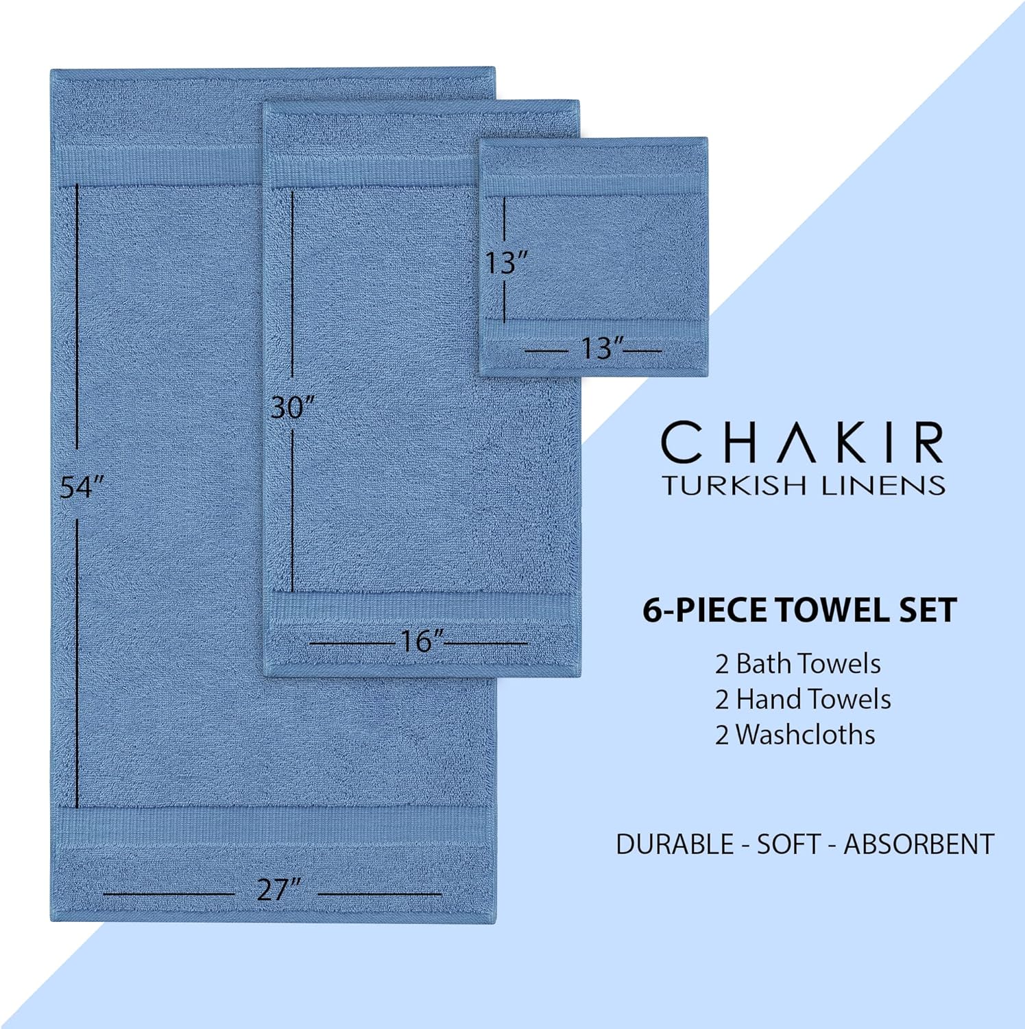 Luxury 6-Piece Turkish Cotton Towel Set