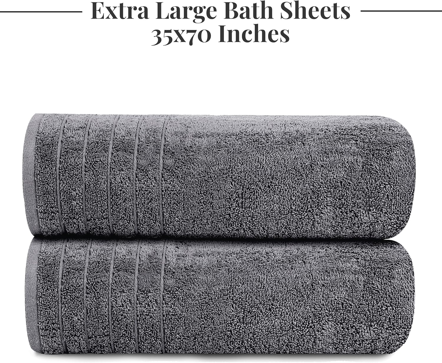 Tens TowelsVersatile and Soft Extra Large Bath Towels 35x70 100 CottonDark Grey