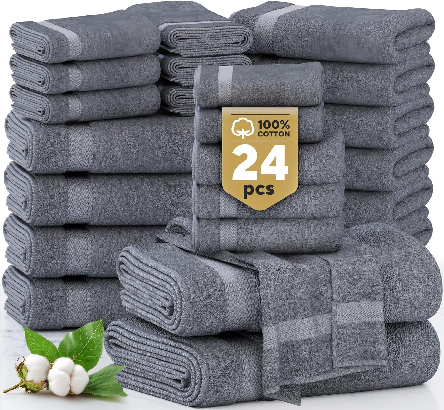 24-Piece Bath Towel Set for Luxurious Living