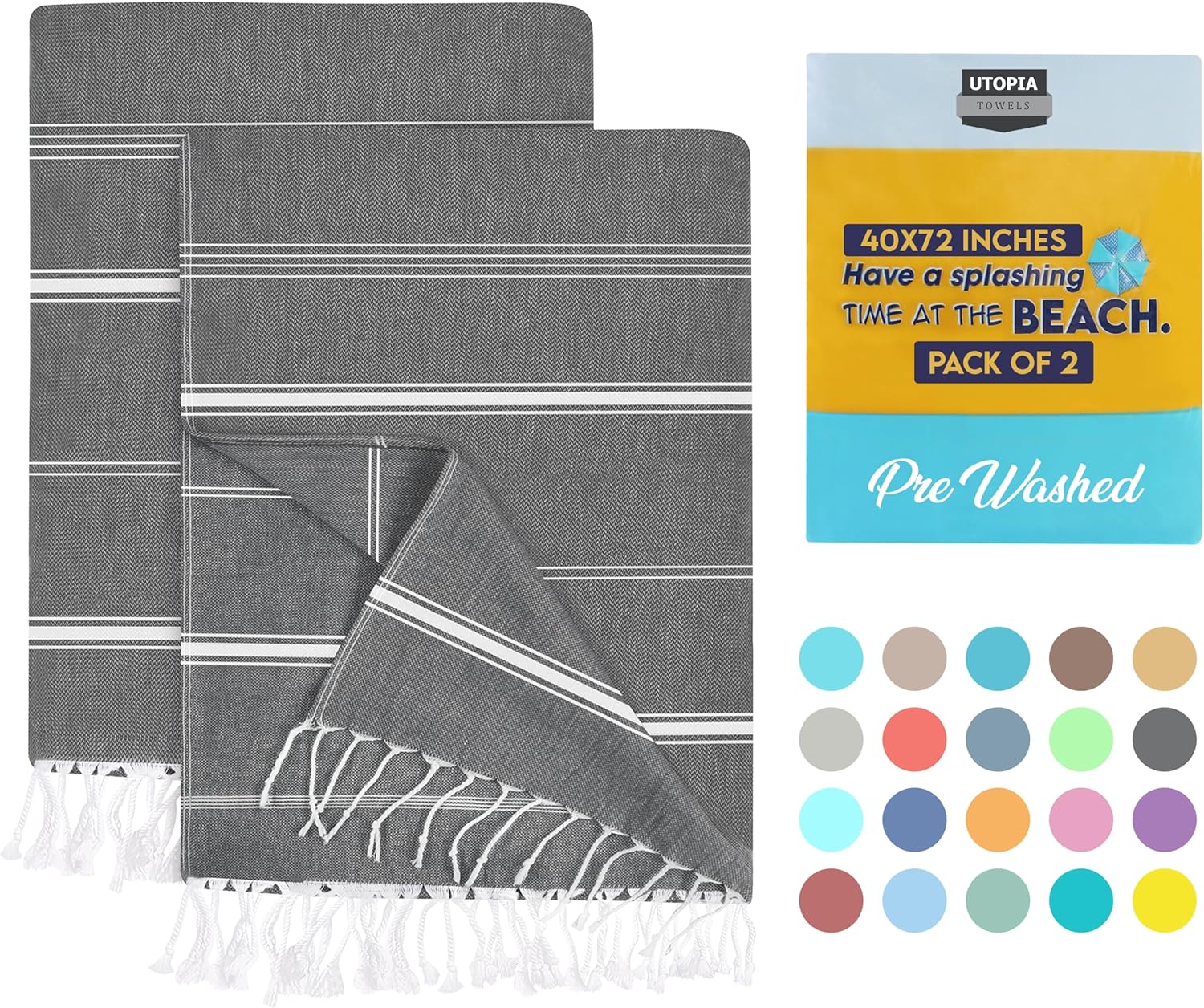 Utopia Premium 100 Cotton Beach Towels 40x72 inches - Set of 2