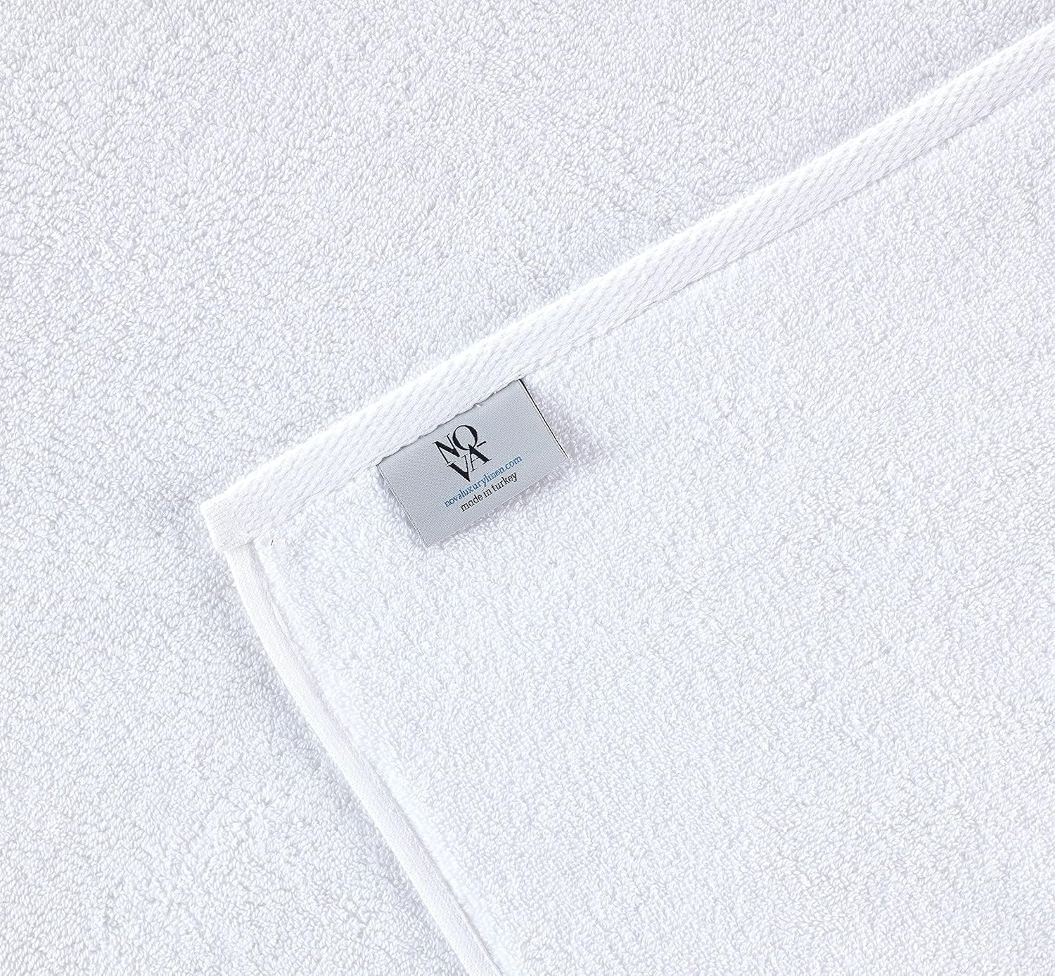 NOVA Luxury Linen - 4x Hand Towels Pure White Hotel Quality