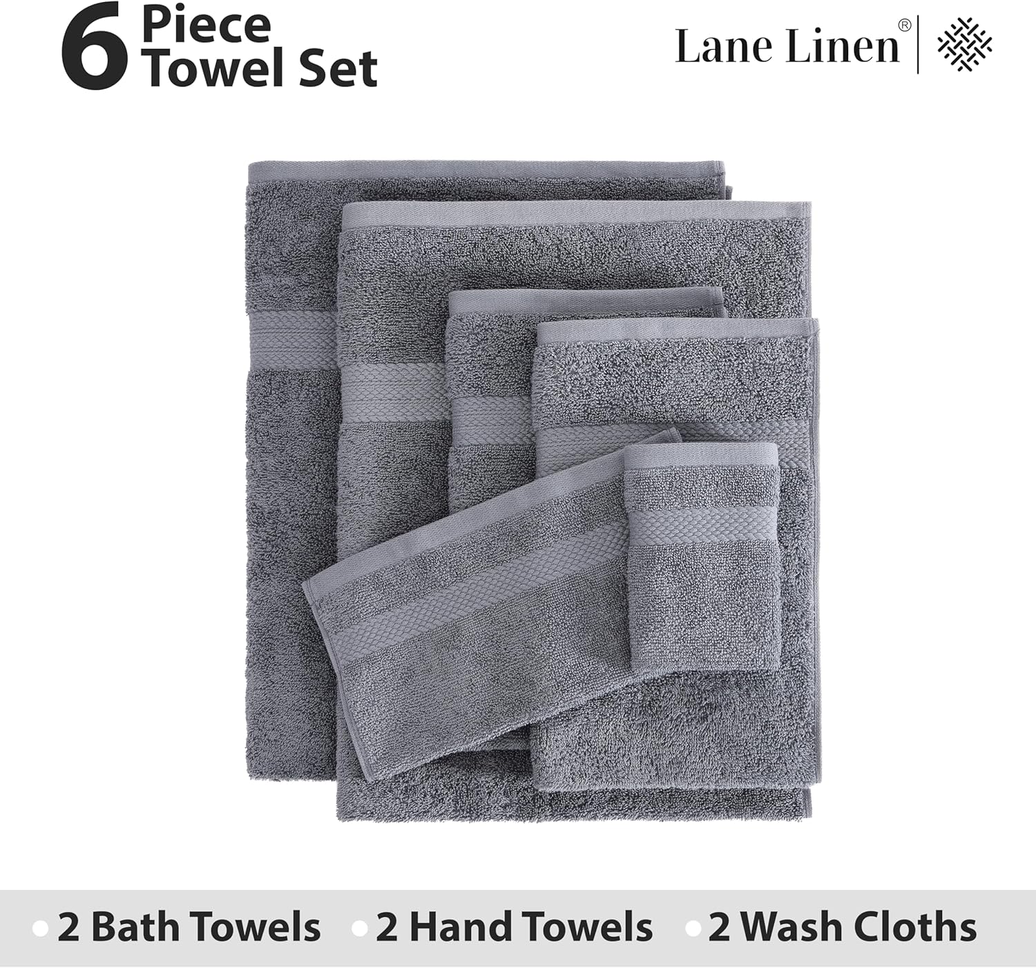 Premium Set of 6 Cotton Bath Towels for Your Bathroom
