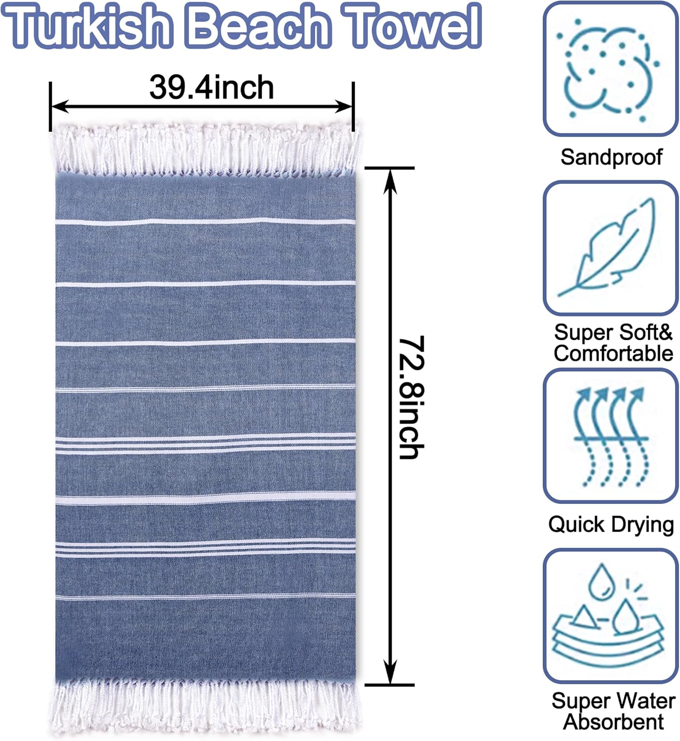 Oversized Beach Towels Quick-Dry Sand-Free