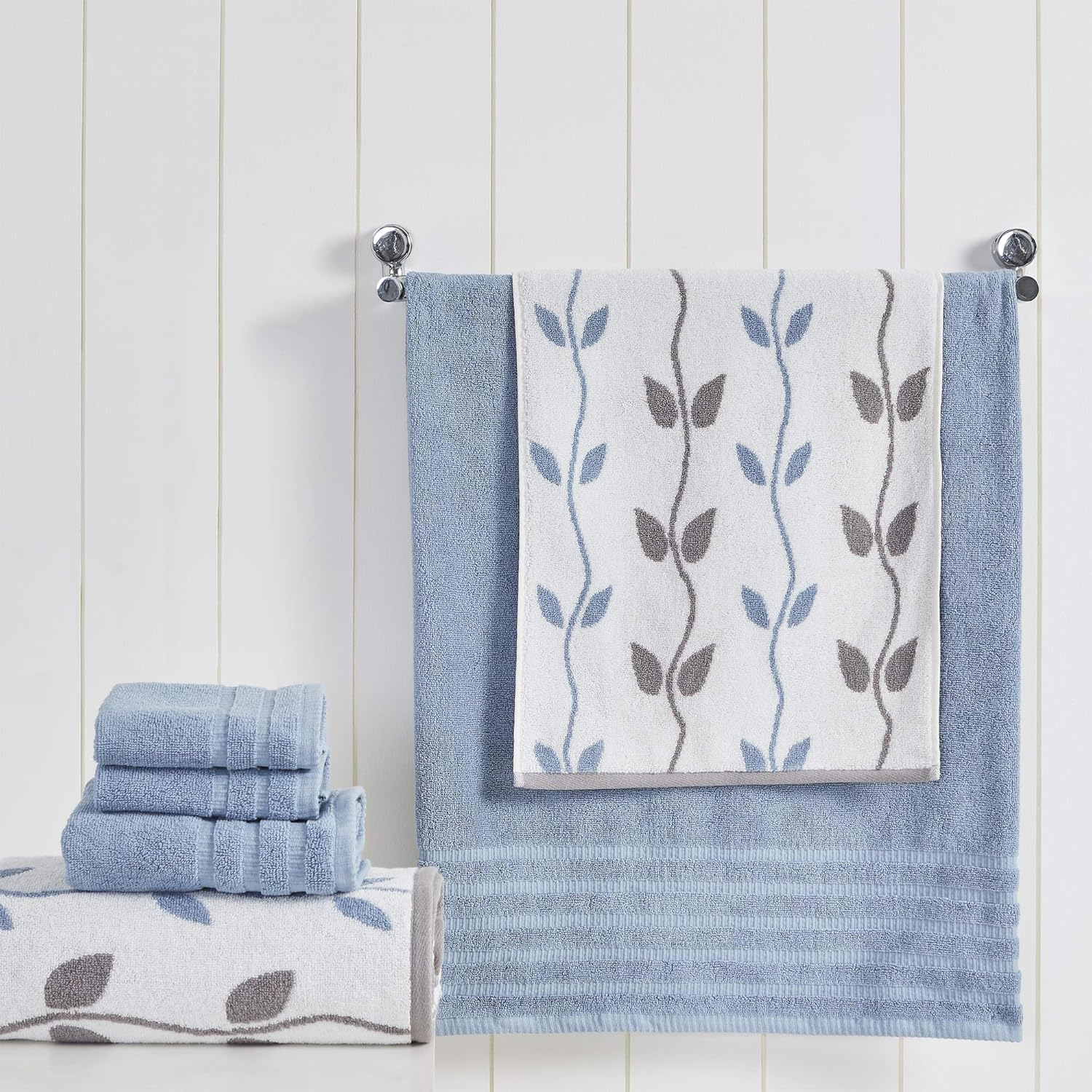 Amrapur Overseas 6-Piece Ultra-Soft Cotton Towel Set for Home Blue