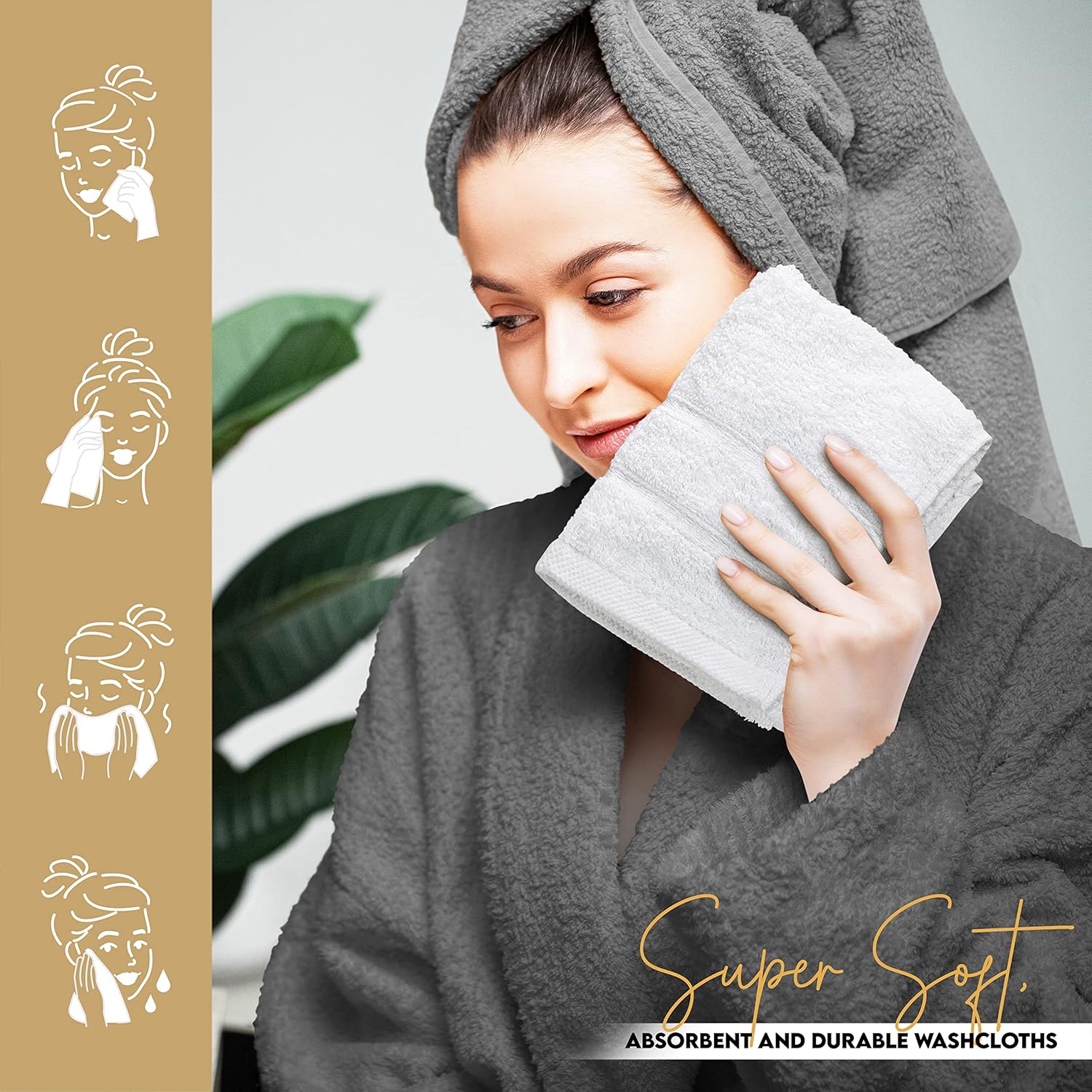 Utopia Towels - 12 Pack Viscose Luxury Wash Cloths Set 12 x 12 Inches